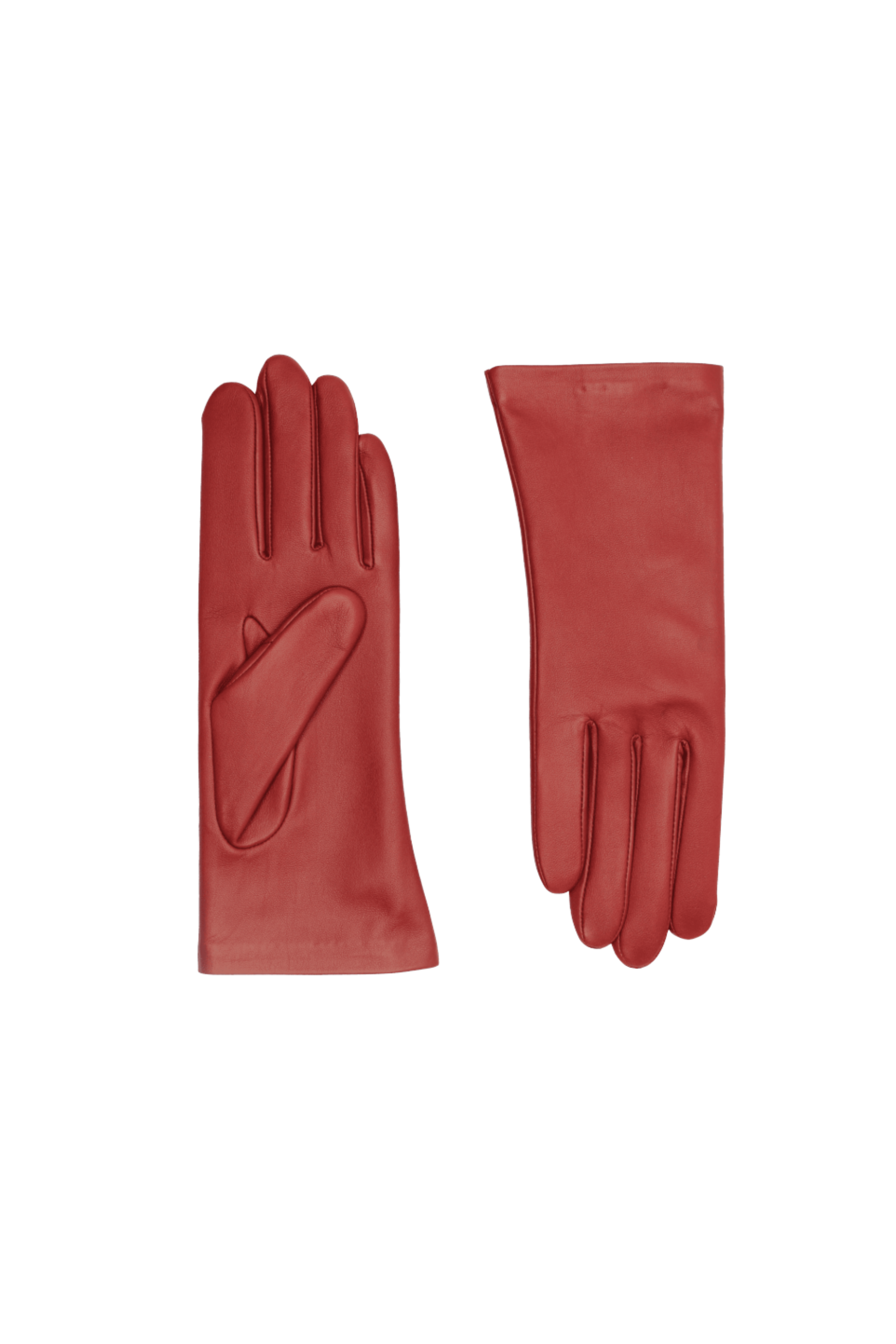 Ines Classic Red Leather Gloves
