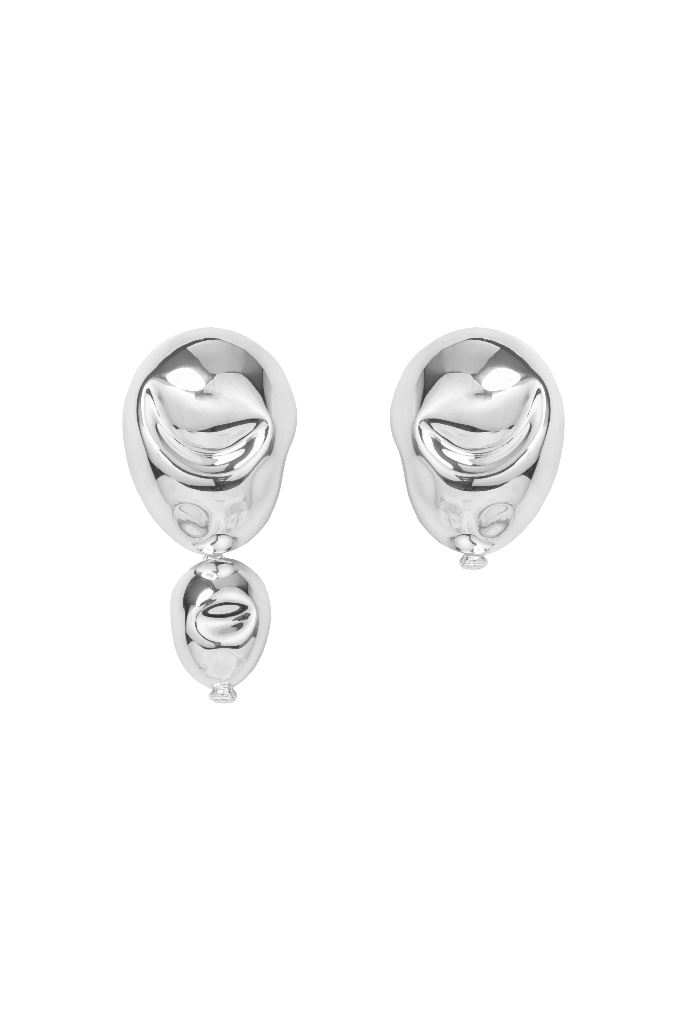 Asymmetric Silver Oriente Earrings