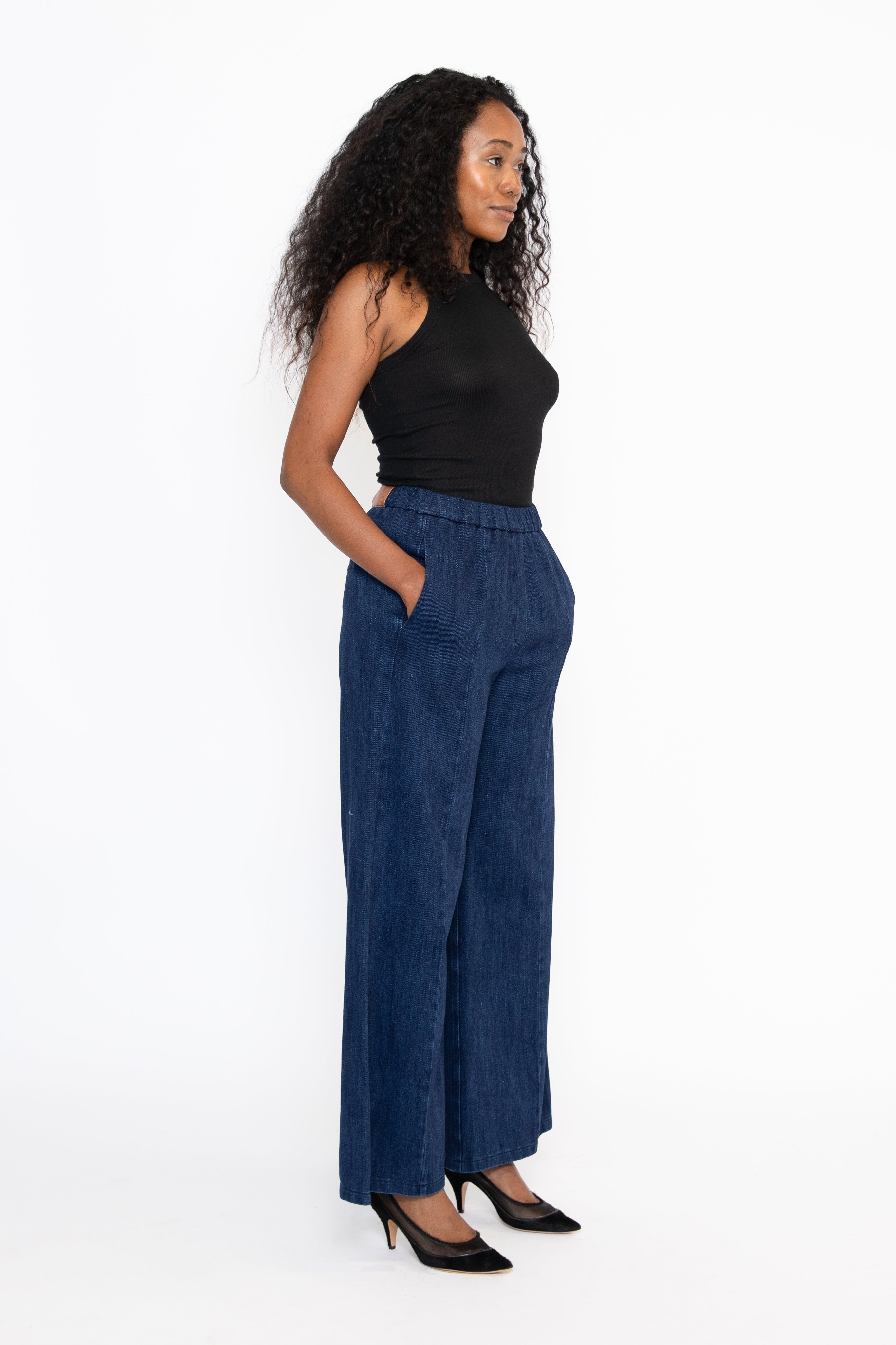 Denim Palazzo Pants