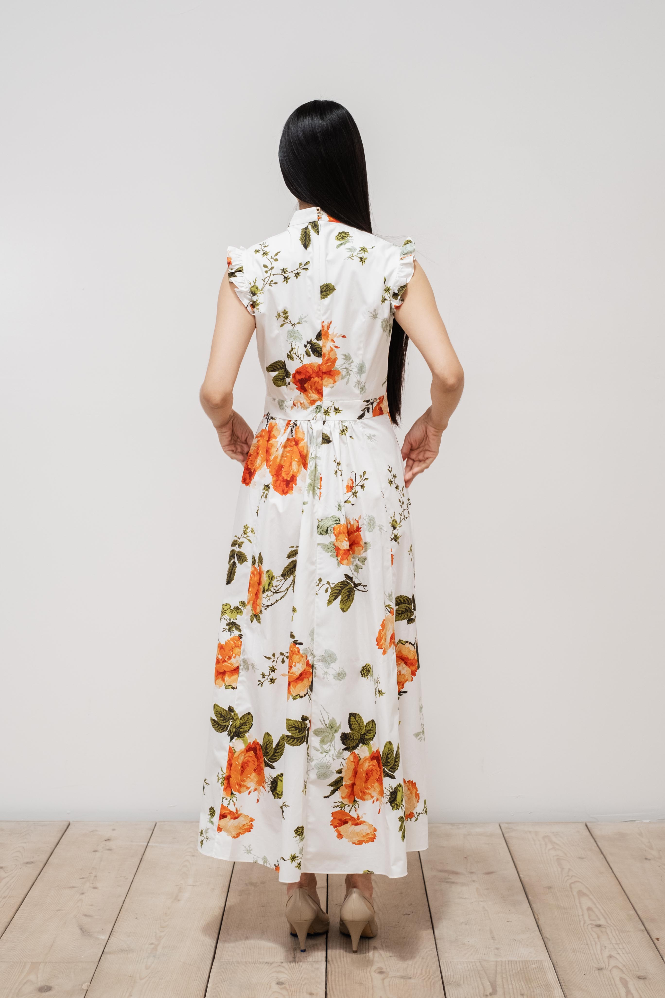 ERDEM Floral Ruffle Midi Dress