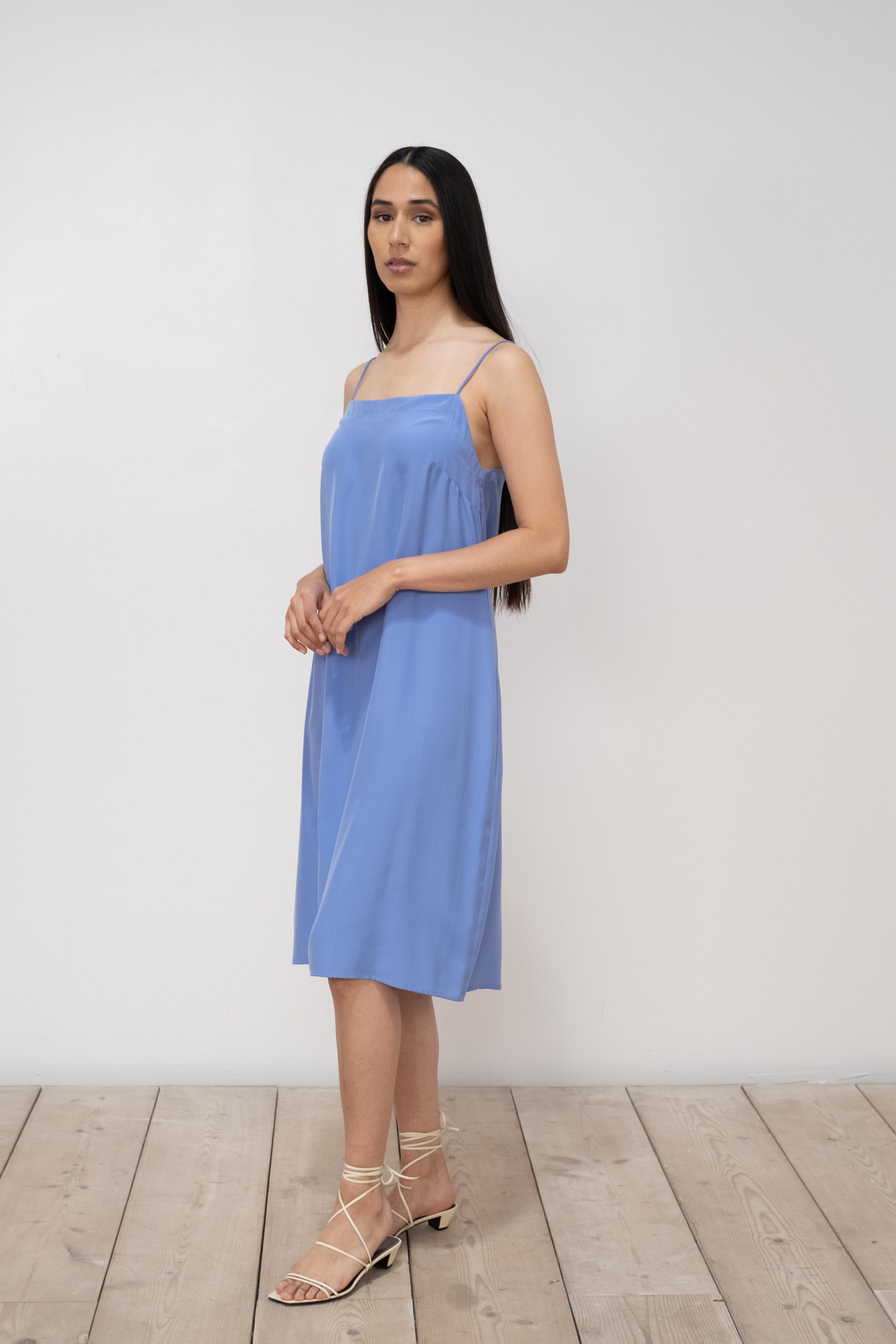 Cornflower blue store silk dress