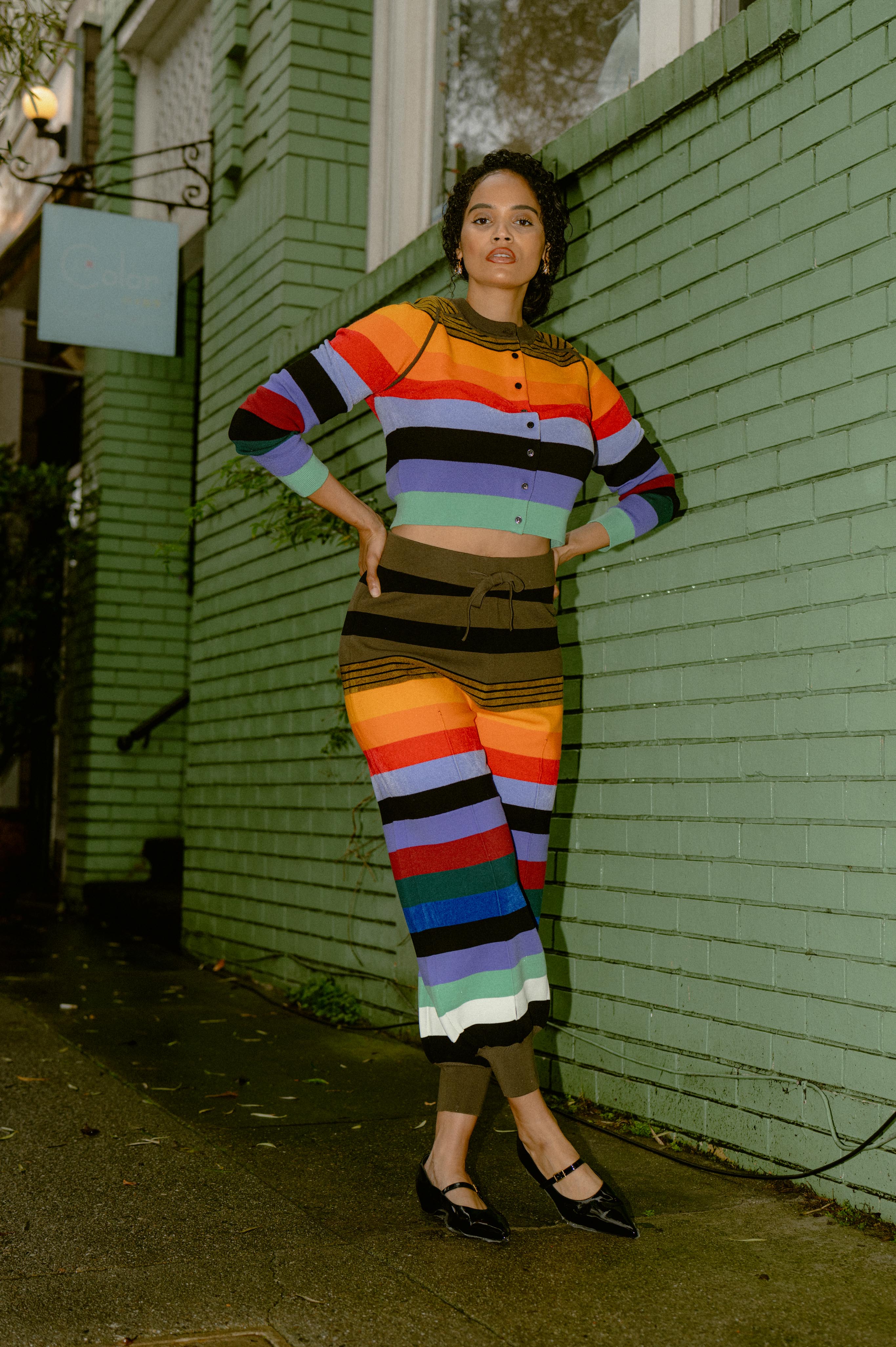 Rainbow Stripe Knit Pant