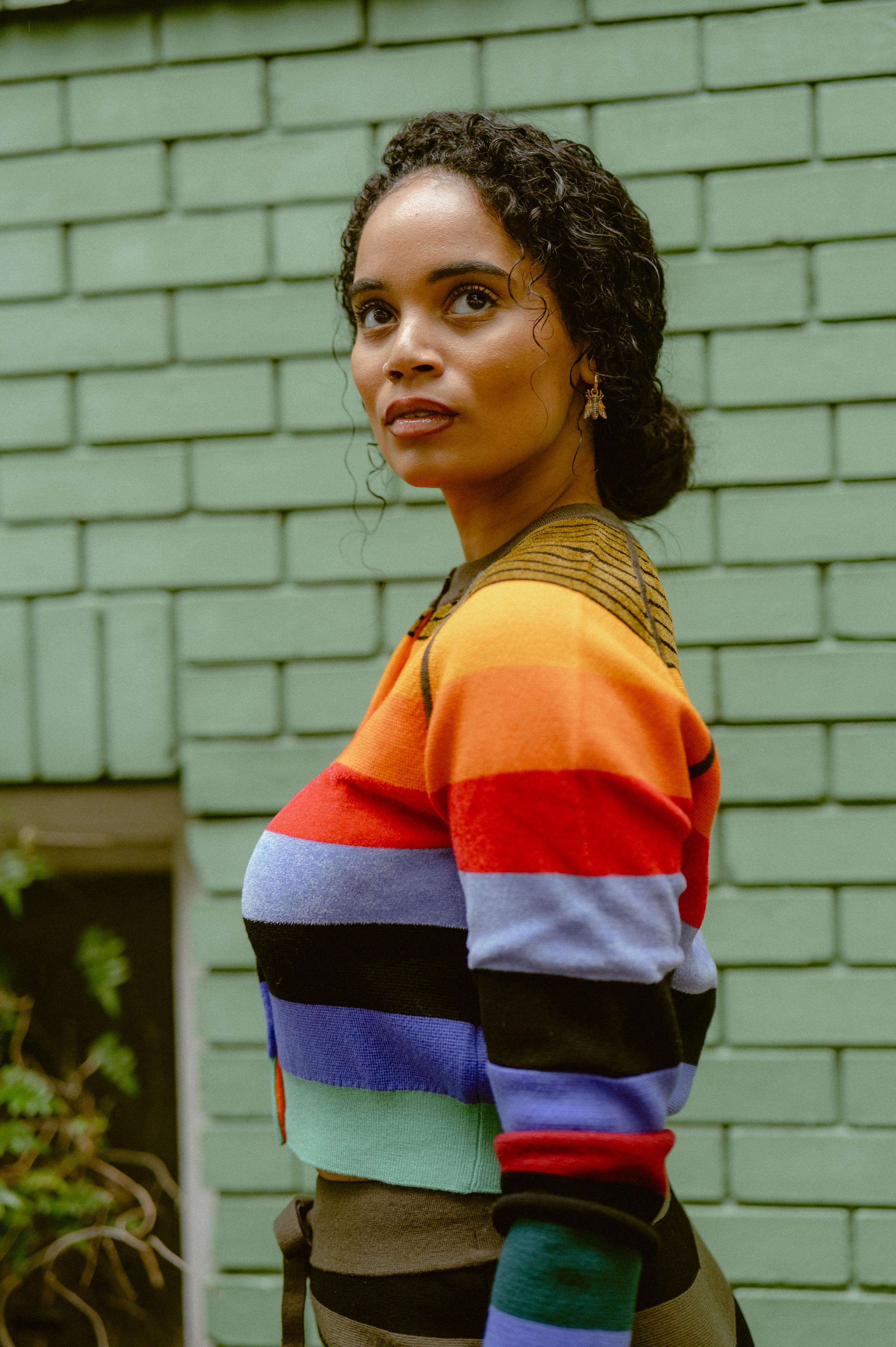 Rainbow Stripe Cropped Cardigan