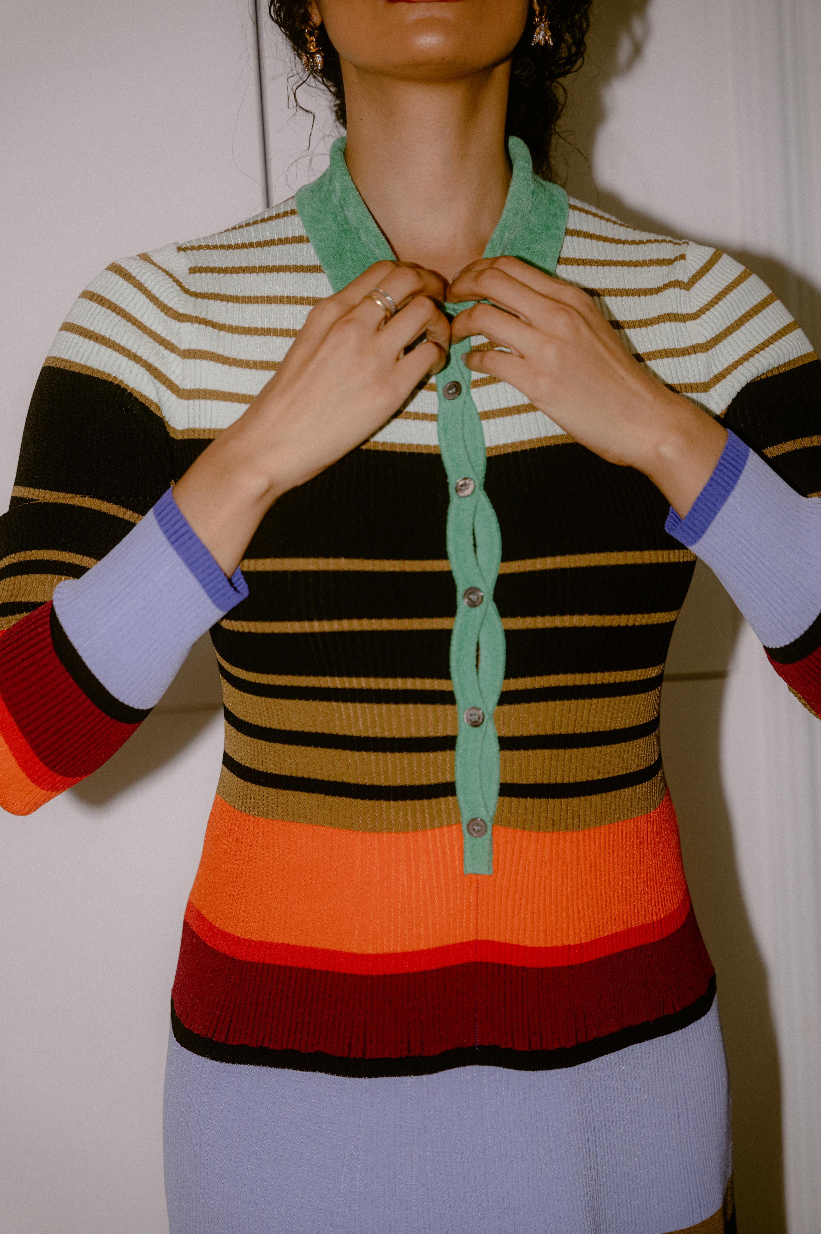 Rainbow Stripe Polo Dress