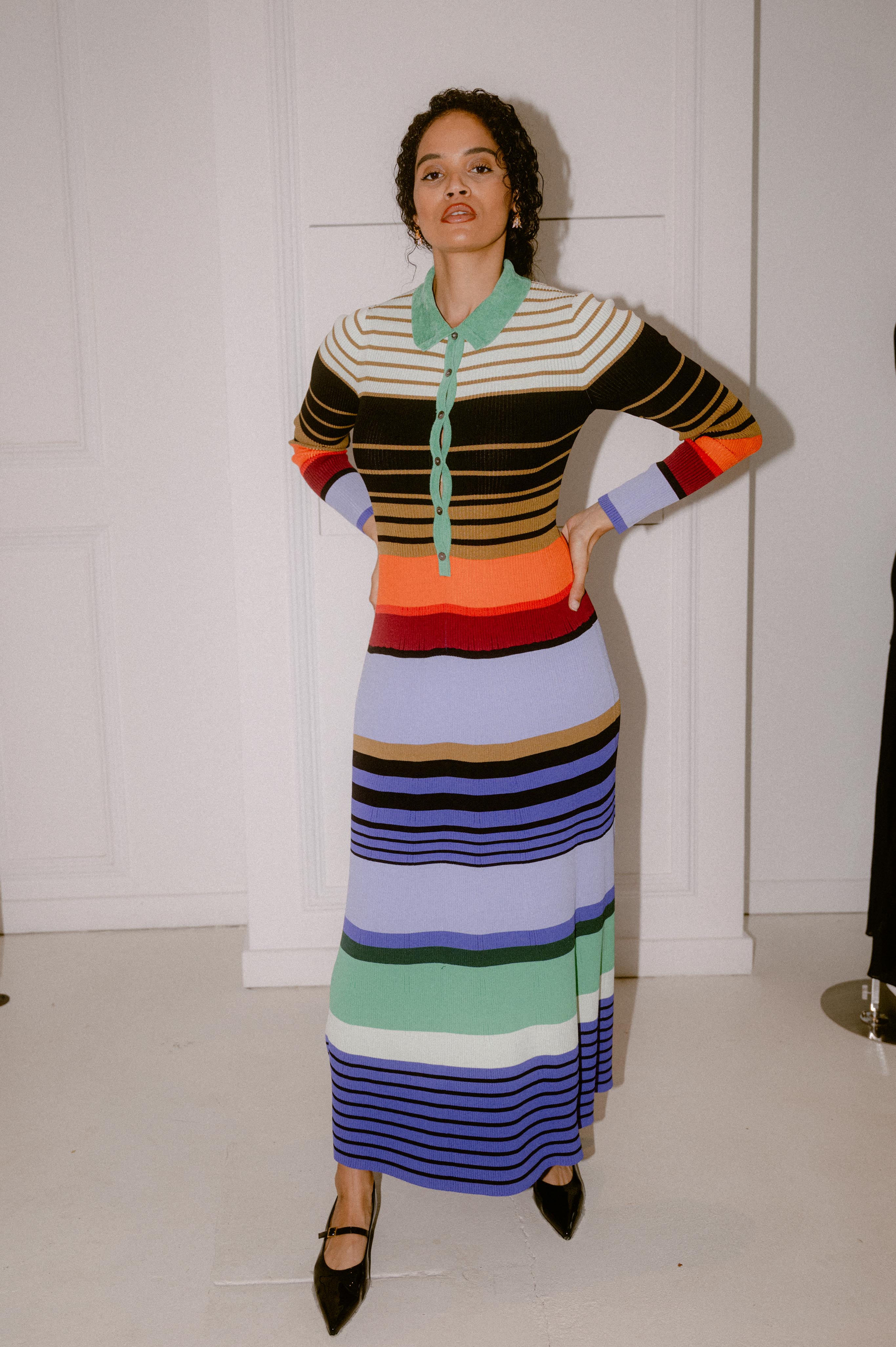 Rainbow Stripe Polo Dress