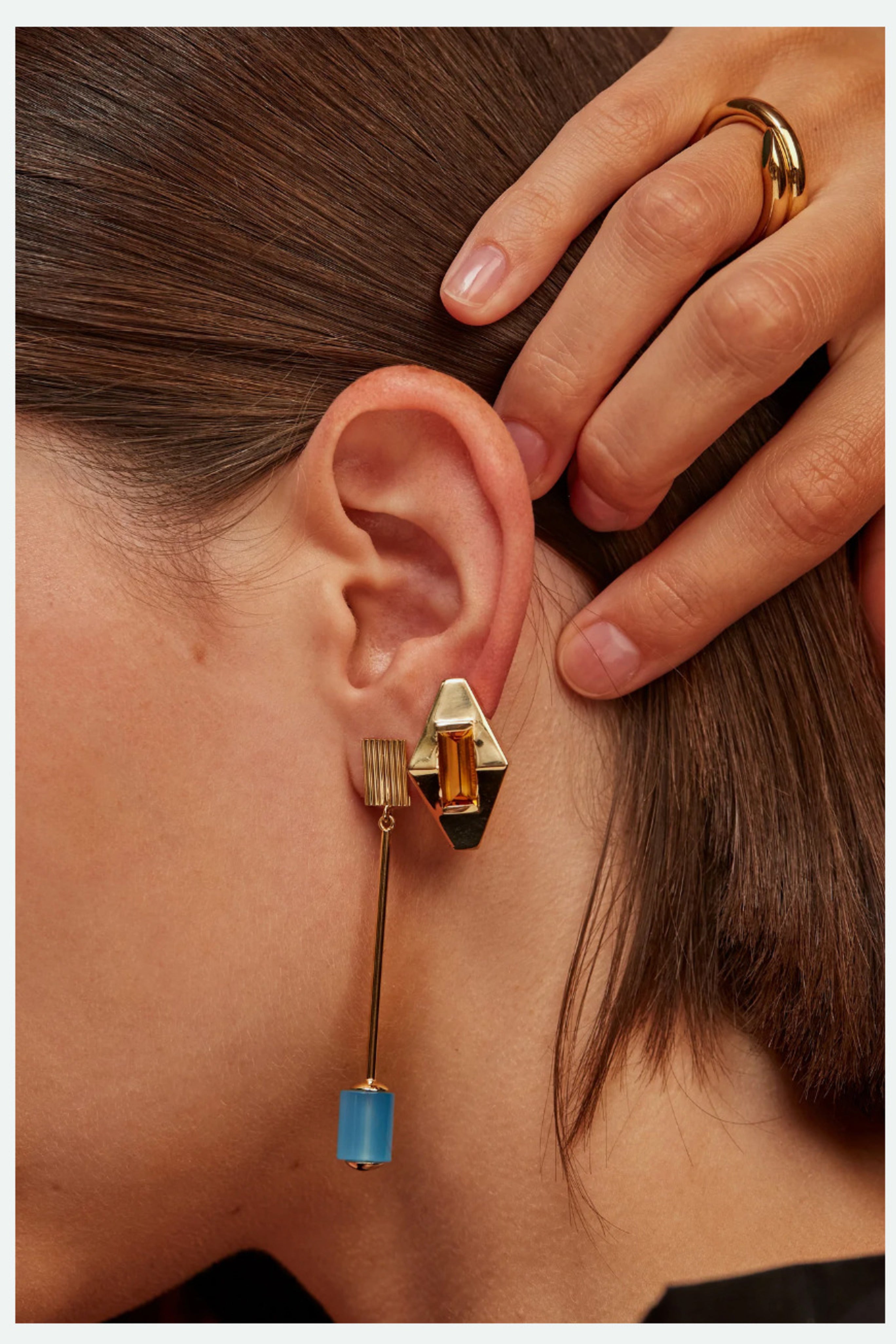 Deco Rombo Citrine Earrings