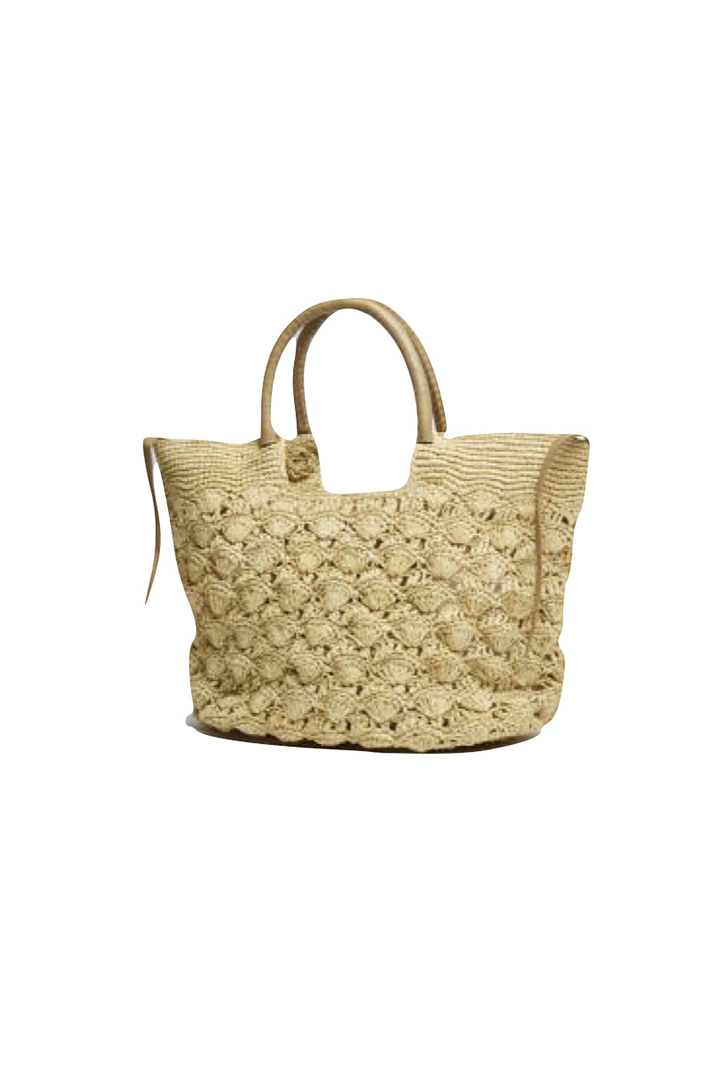 Caisse PM Crochet Straw Tote