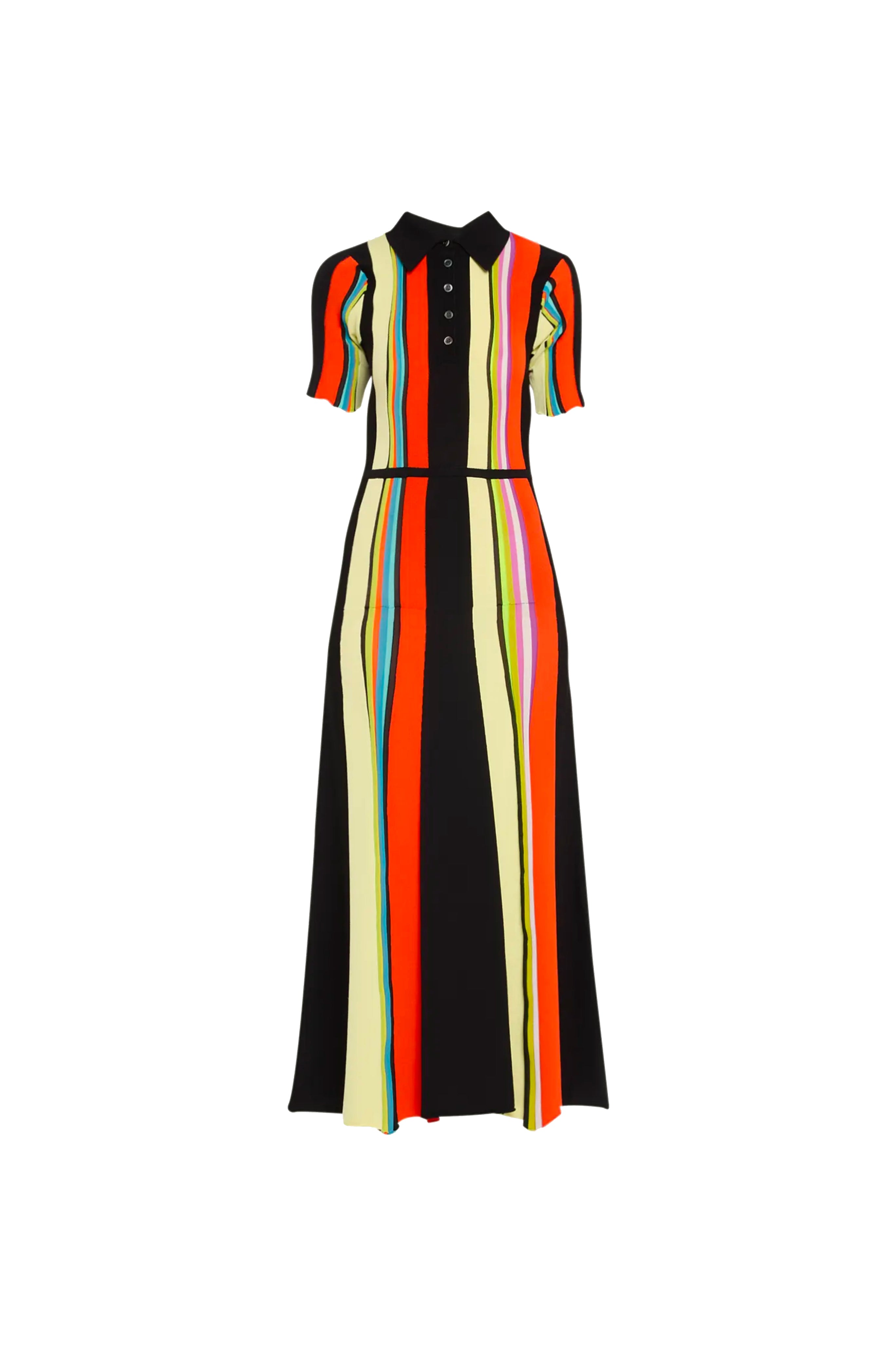 Stripe Knit Polo Dress