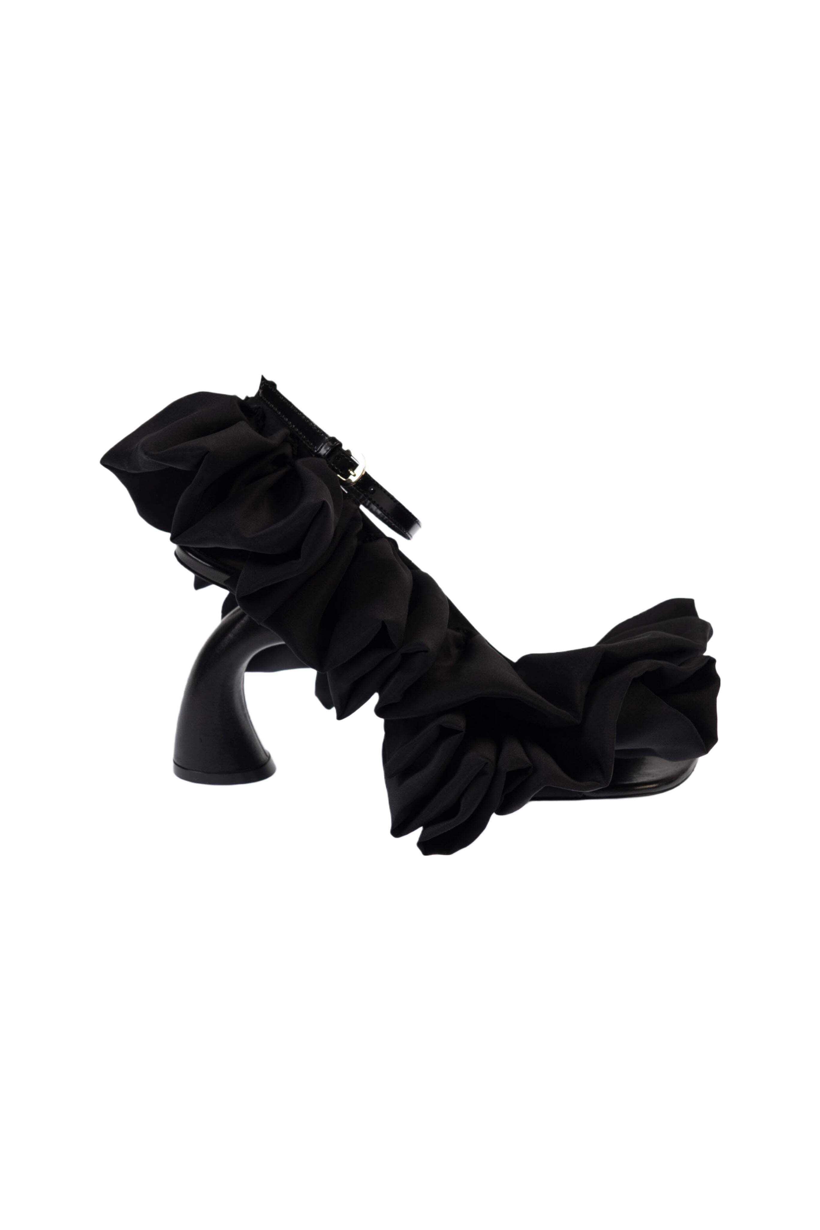 Ruffle Ankle-Strap Heeled Sandals