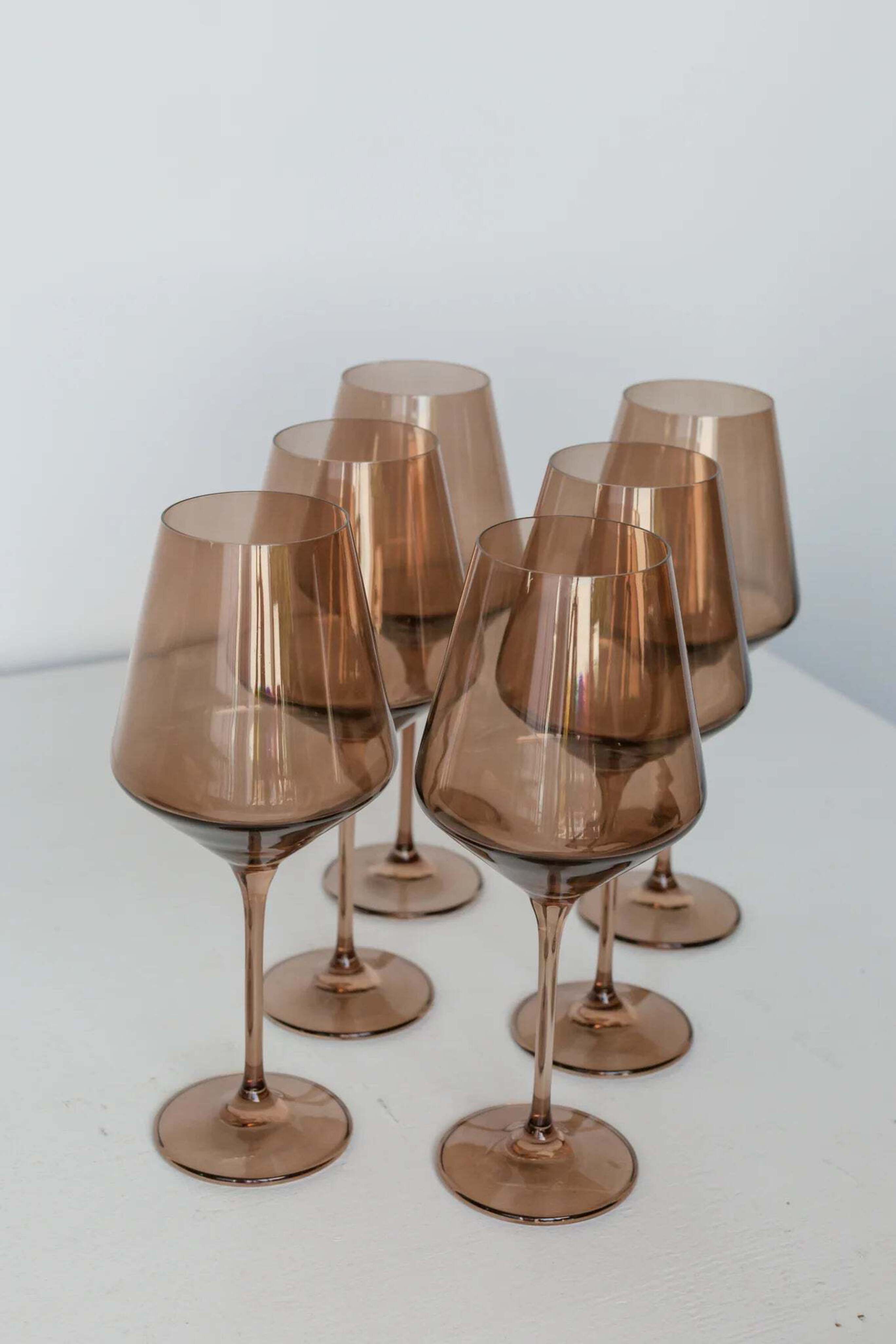 ESTELLE GLASSWARE Wine Amber Stemware Set