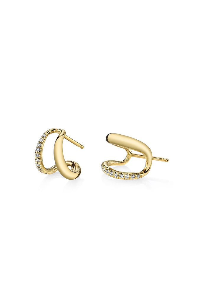 Twin Tusk Earrings with Pave