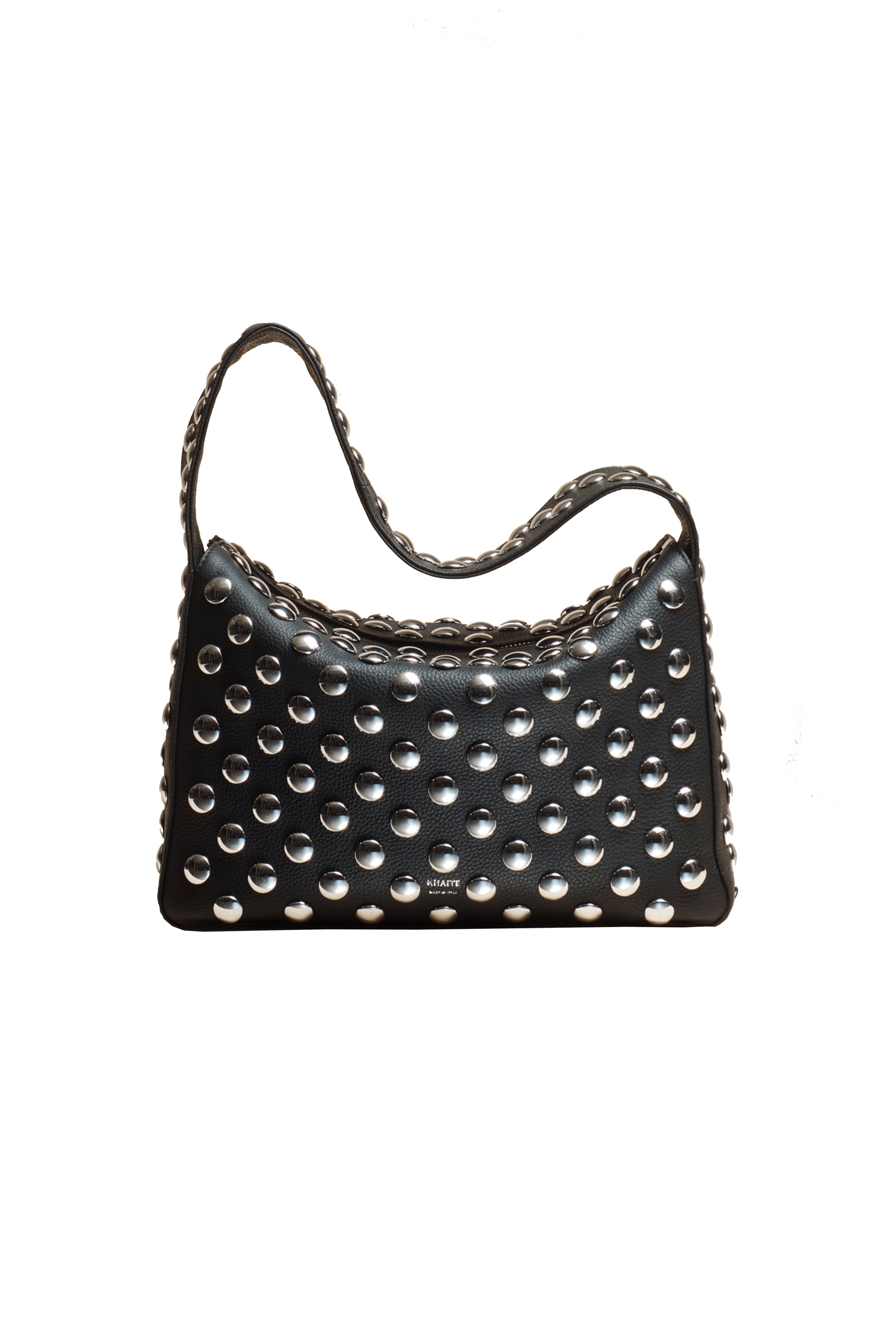 Black leather cheap studded purse