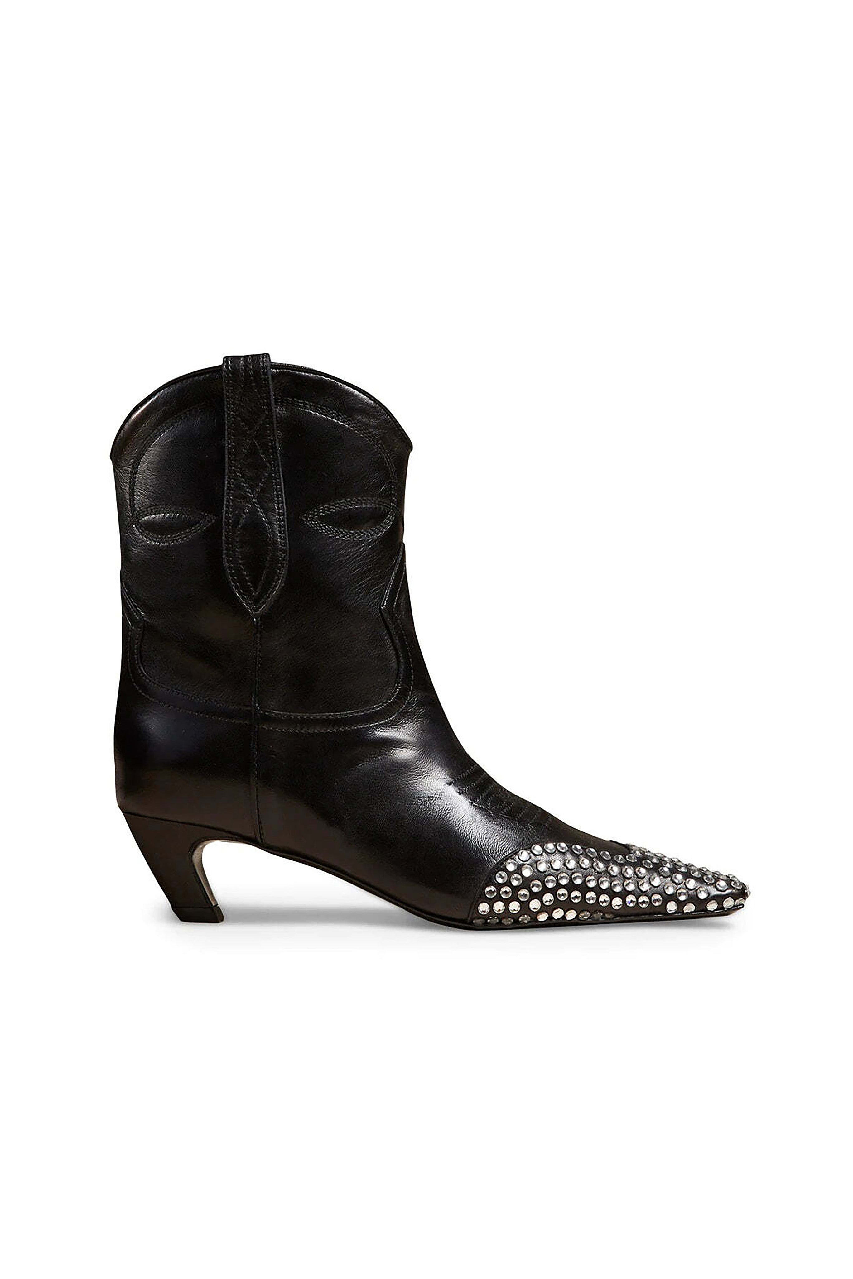 Dallas Crystal Toe Ankle Boots