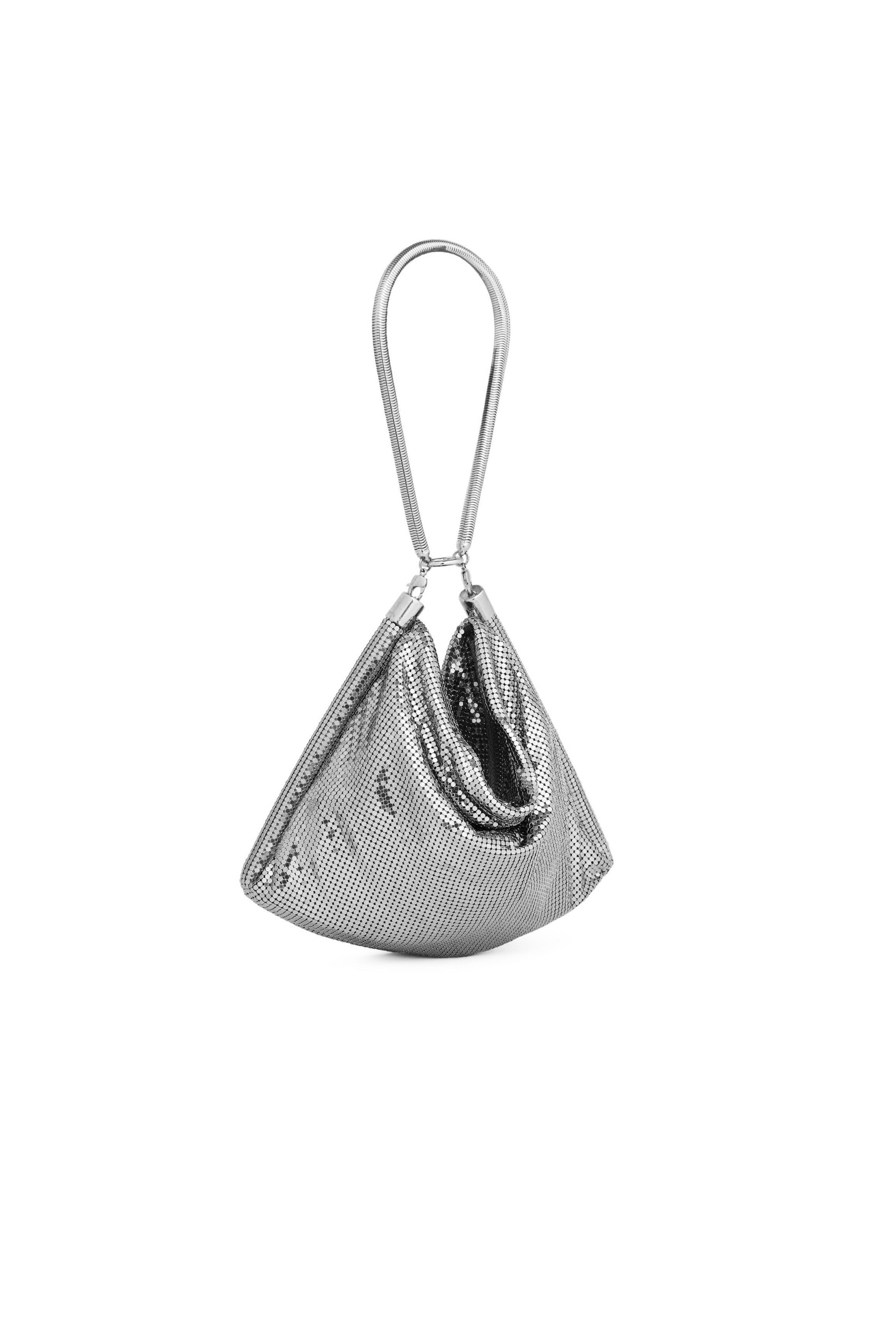PACO RABANNE Pixel Tube Bag in Silver