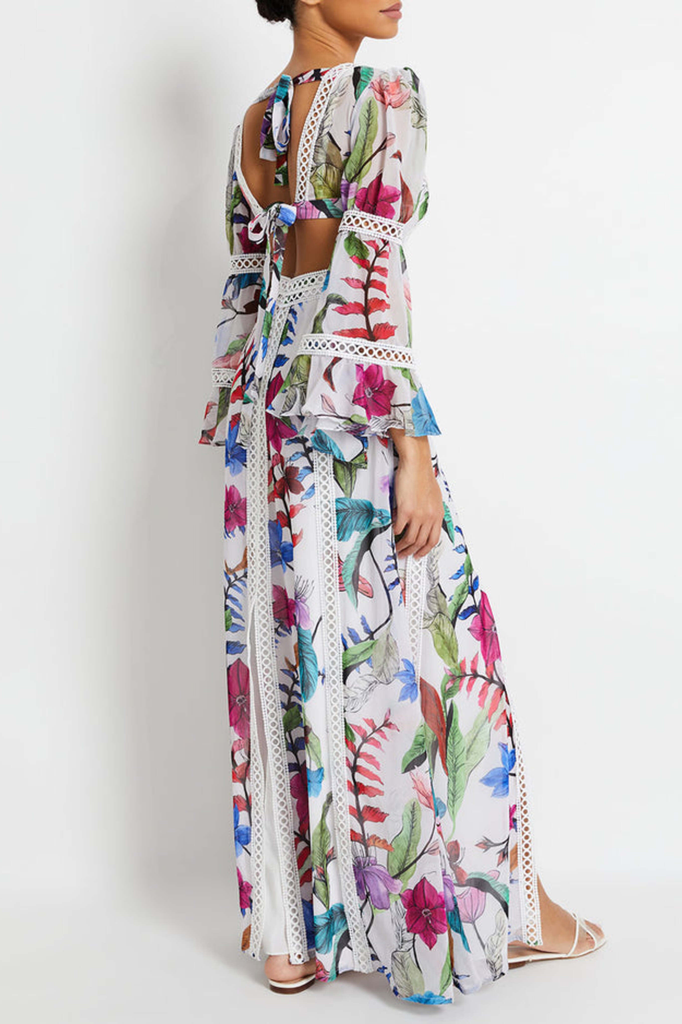 PATBO Zamia Floral Cut Out Maxi Dress