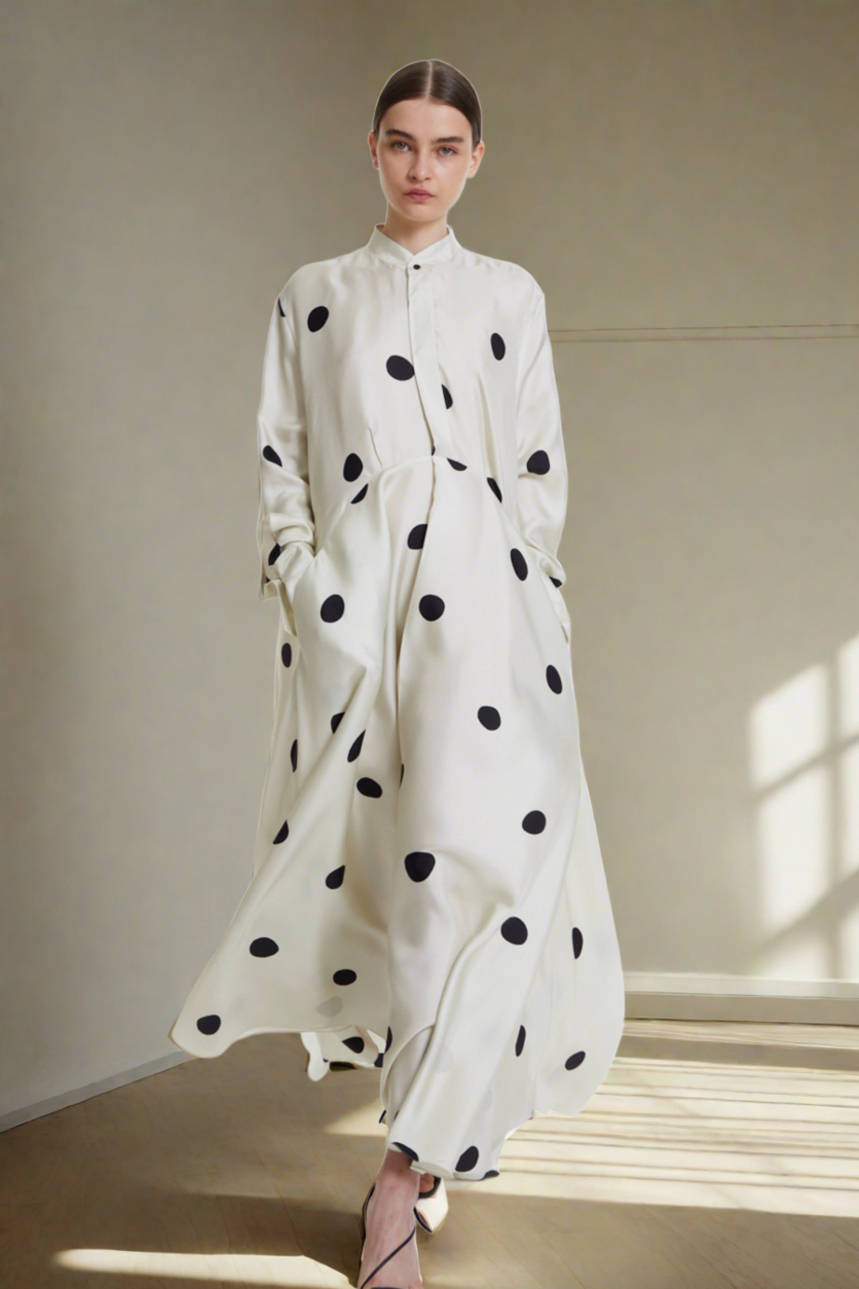 Zara white polka dot maxi outlet dress