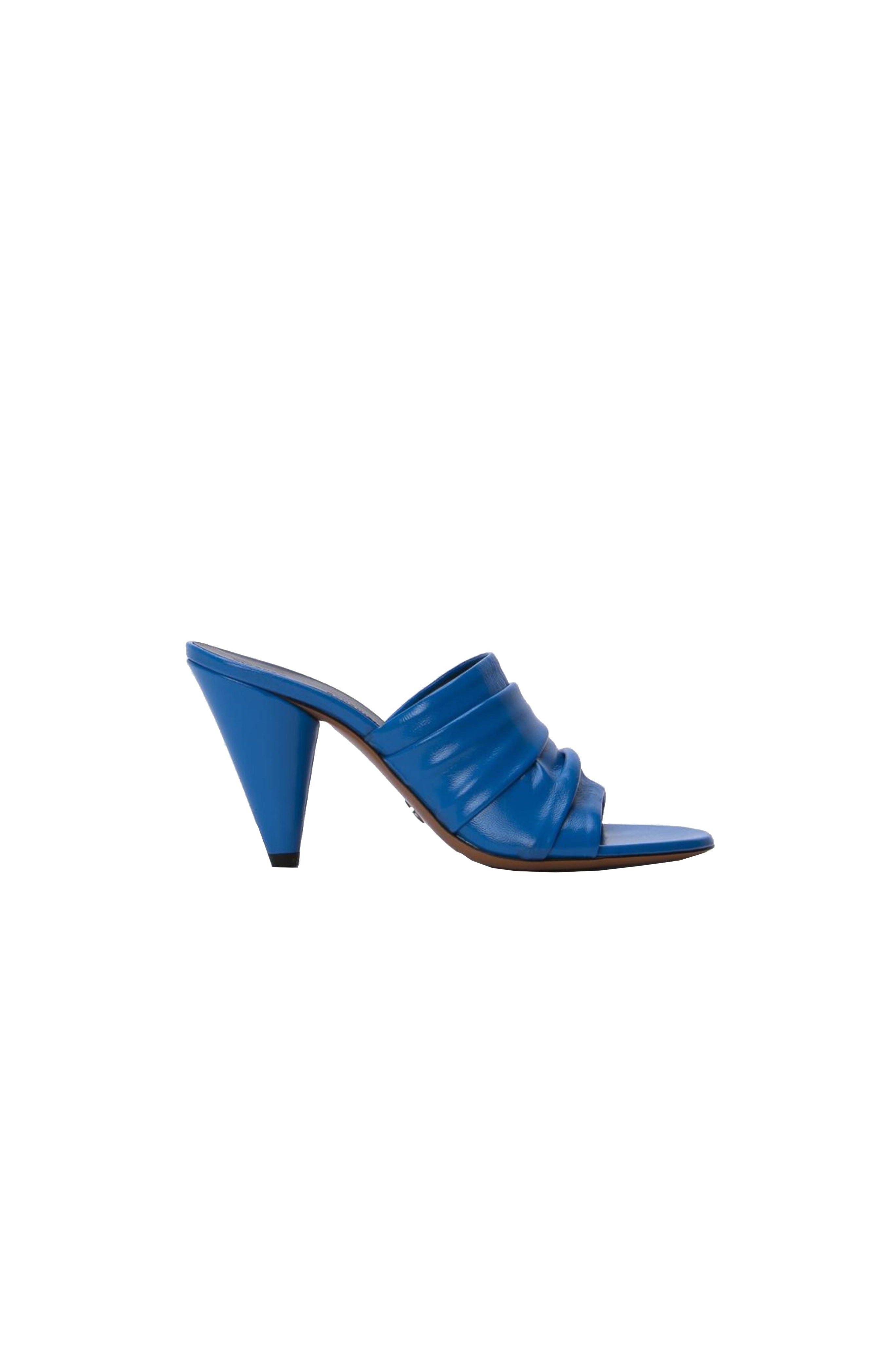 PROENZA SCHOULER Gathered Cone Blue Leather Sandals