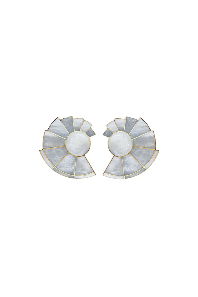 SORDO Nautilus Fan Mother of Pearl Earrings