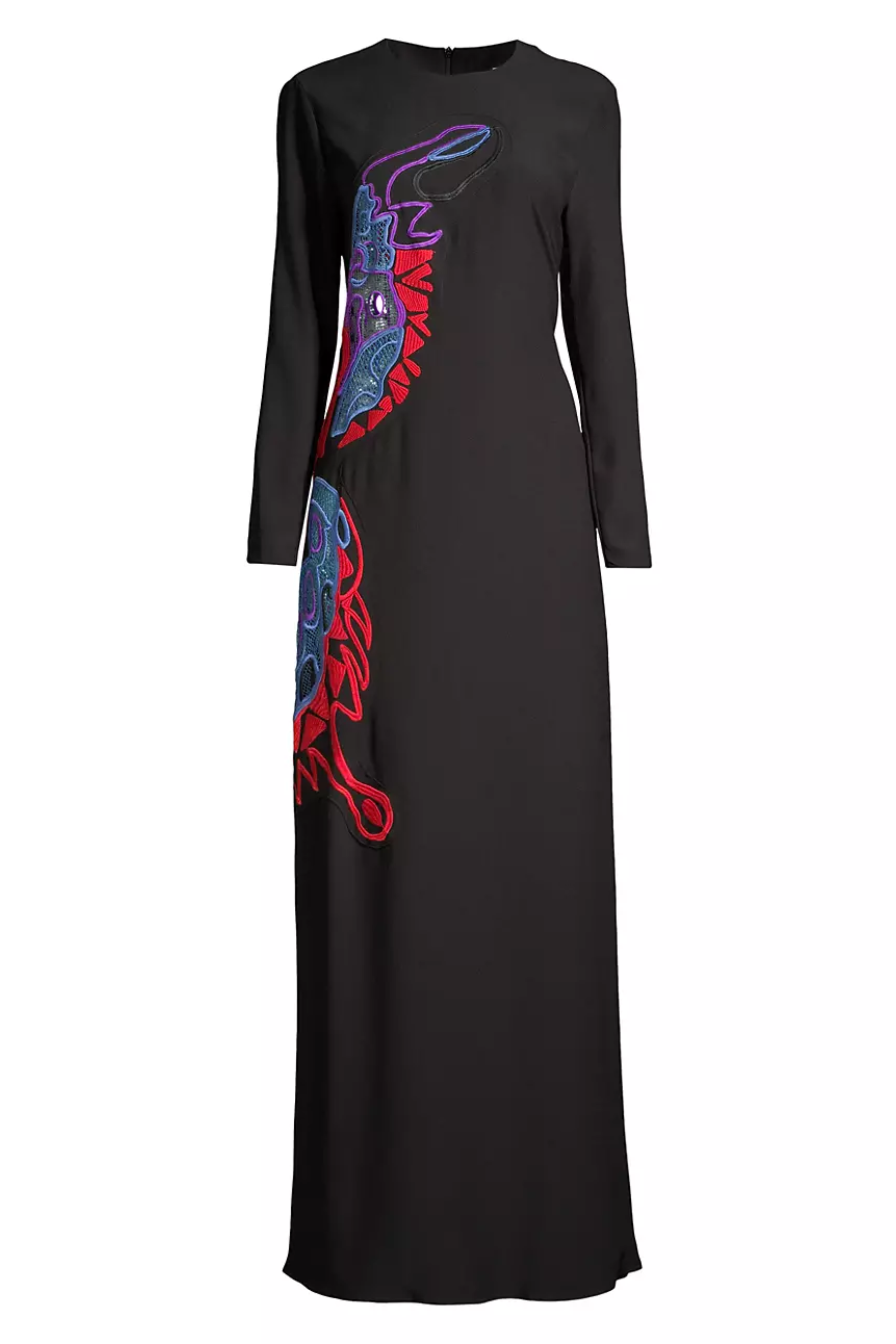 Long Dress with Embroidered Butterfly