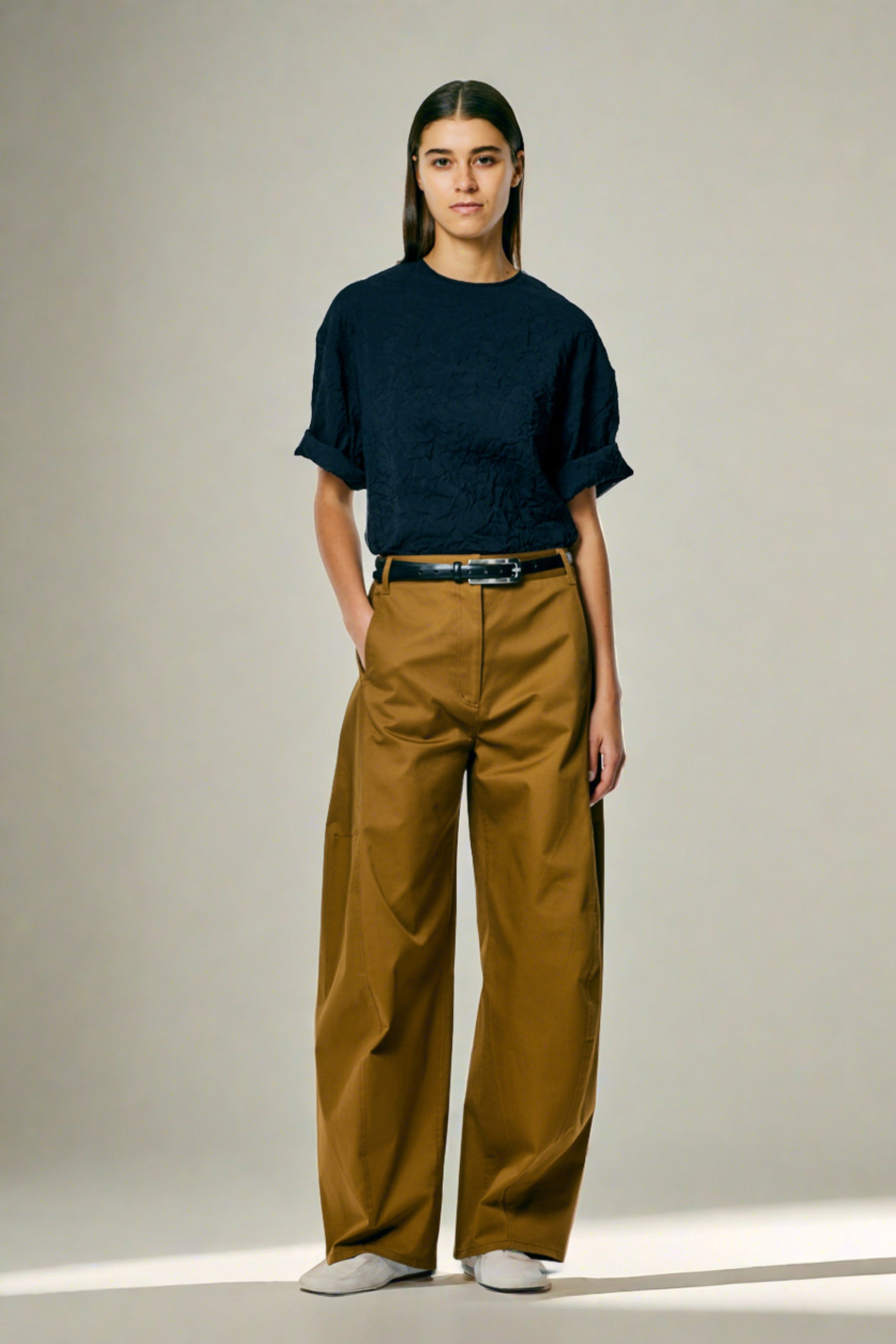 High-Waisted Chino Trousers with Drawstring Waist in Stratton Winter W –  STEF MOUCHIE