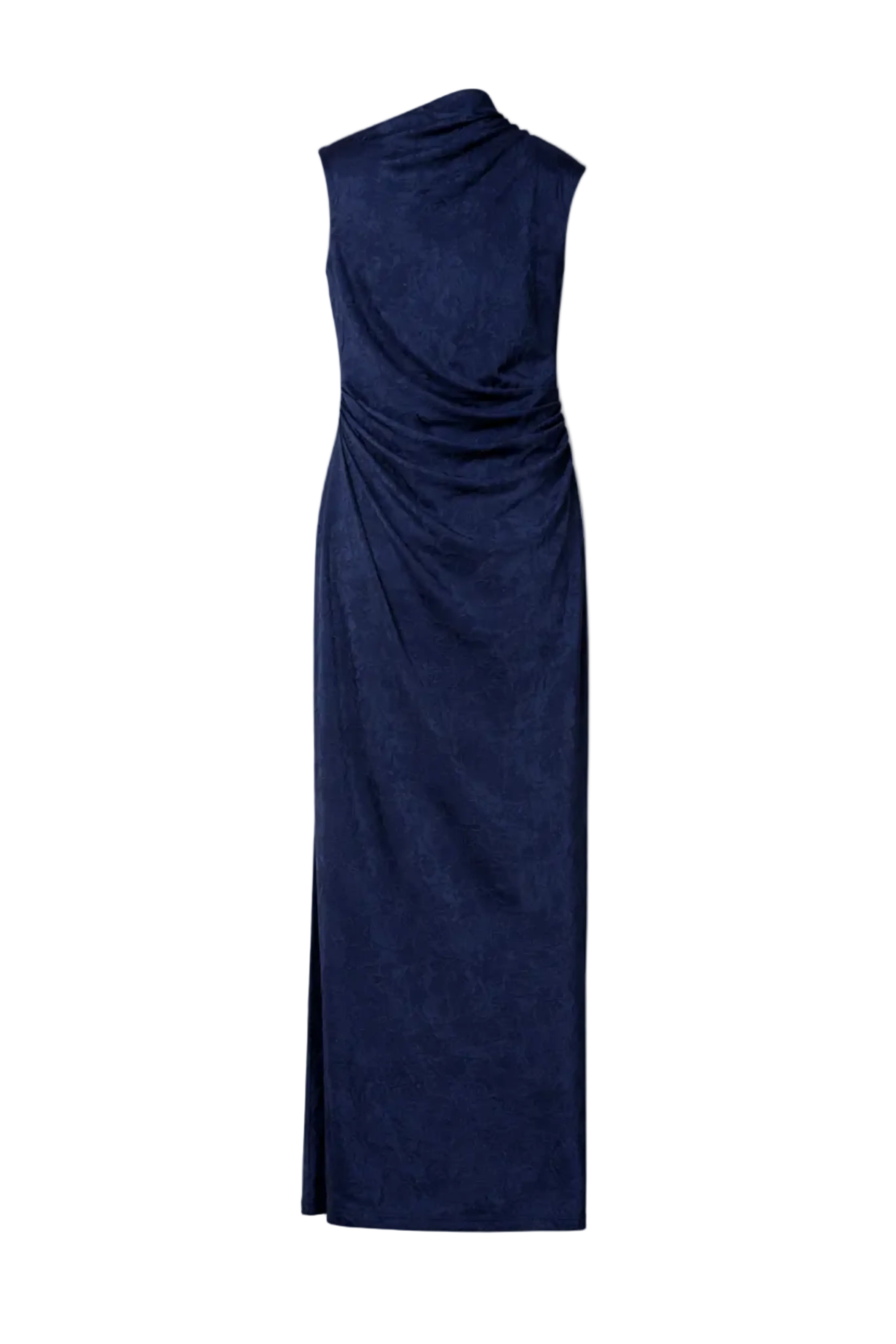 Column Dress with Asymmetric Drape