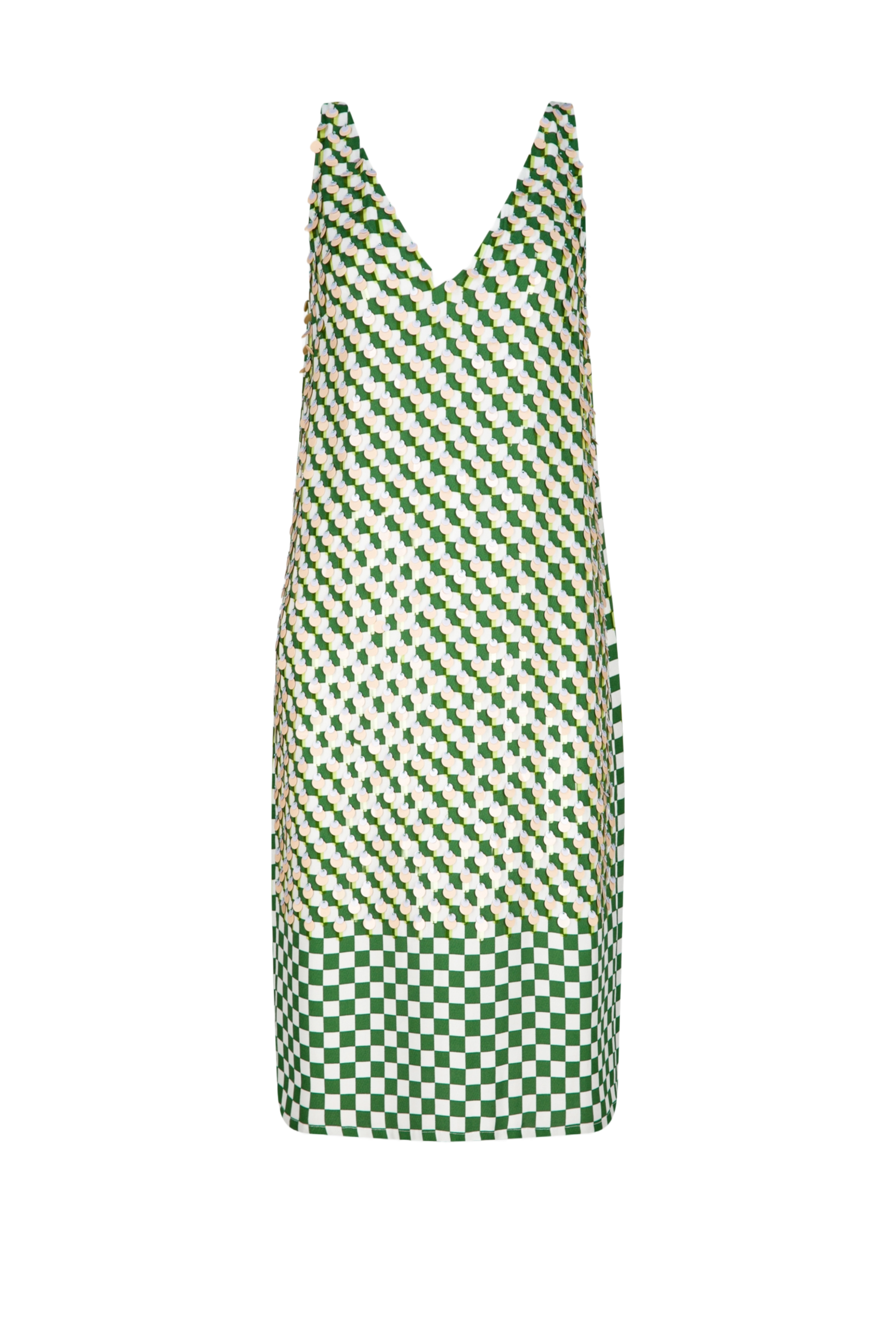 DRIES VAN NOTEN Embellished Checkered Print Dress
