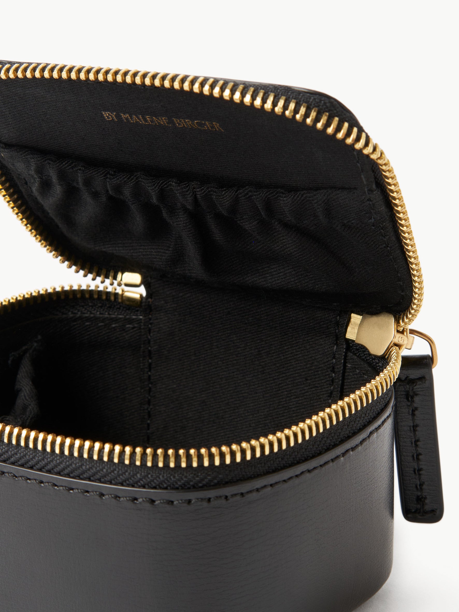 Aya Small Black Leather Jewelry Case