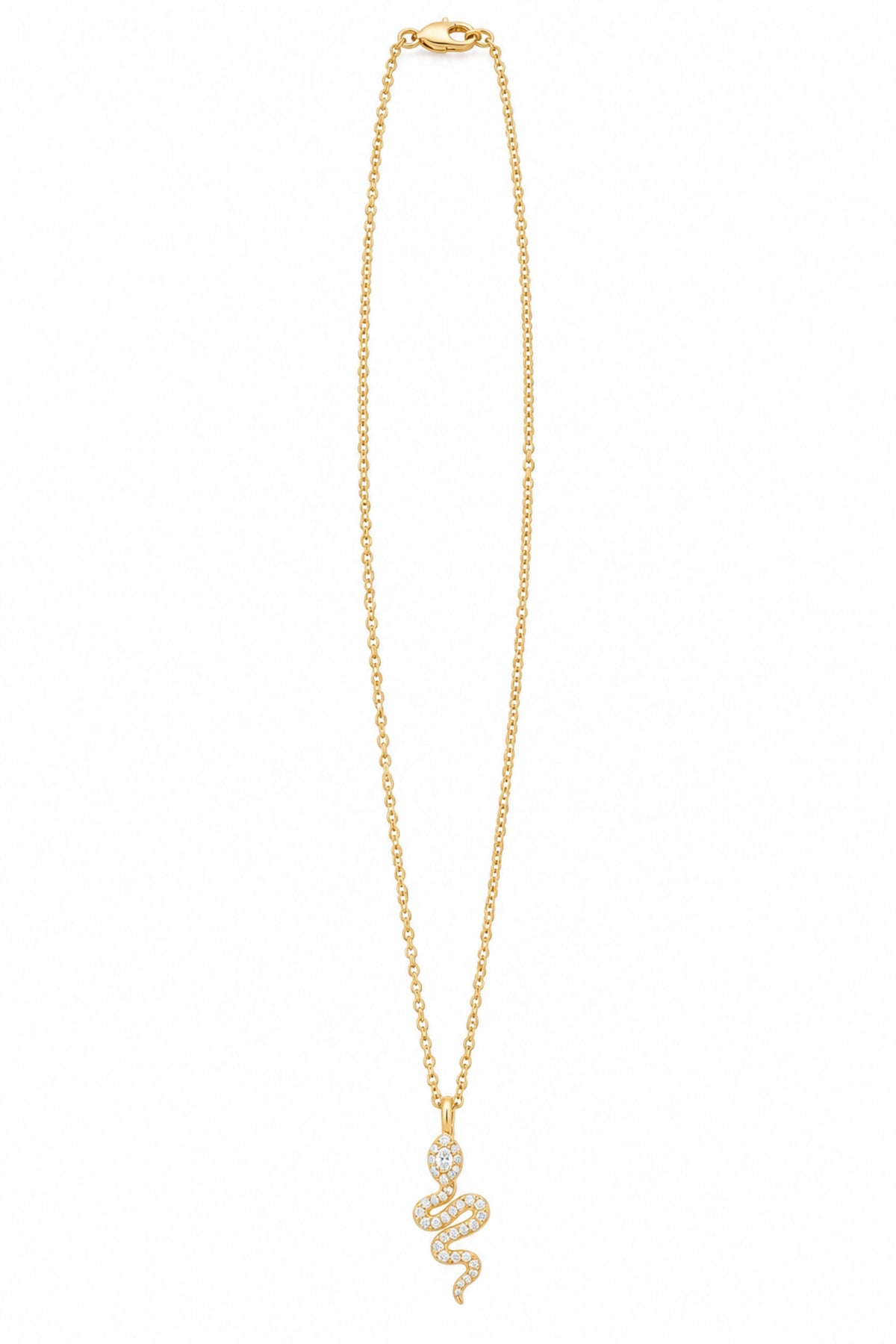 Diamond Head Snake Pendant + 1.5mm Diamond Cut Cable Chain - 18"