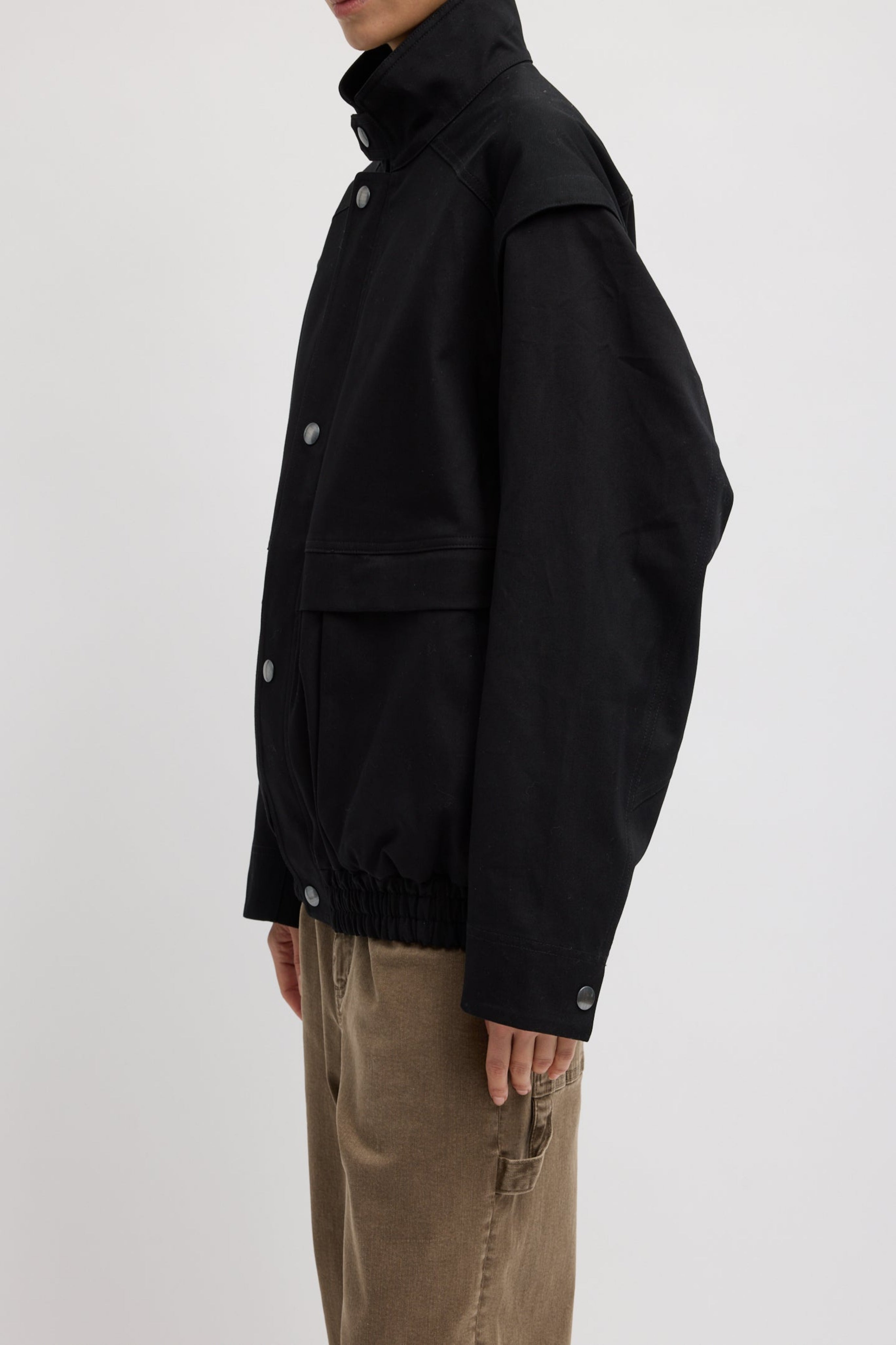 PATCHWORK TWILL SLICKER JACKET