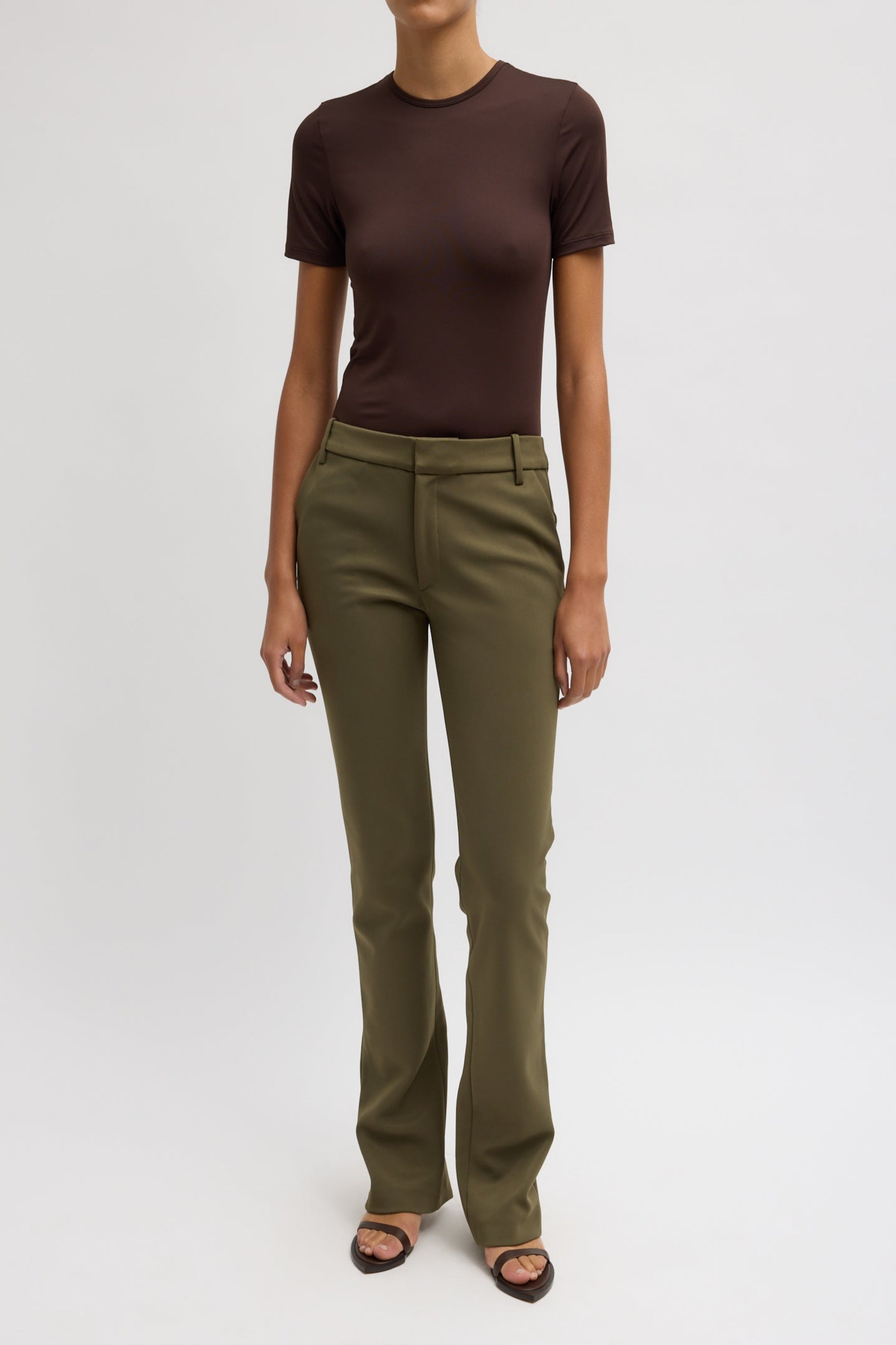 SPRING BONDED TWILL ELFIE TROUSER W/SLITS
