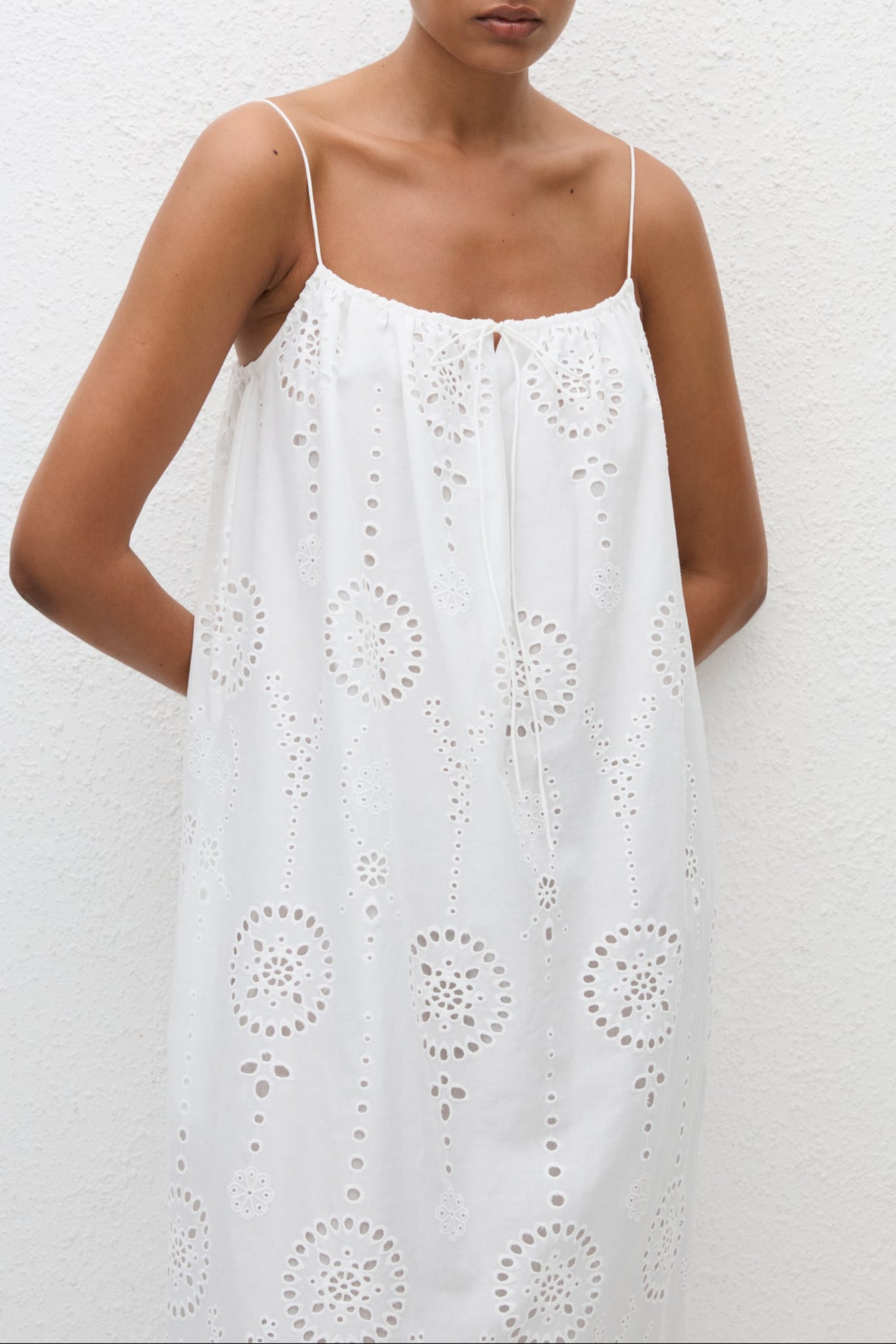 Broderie Cami Midi Dress