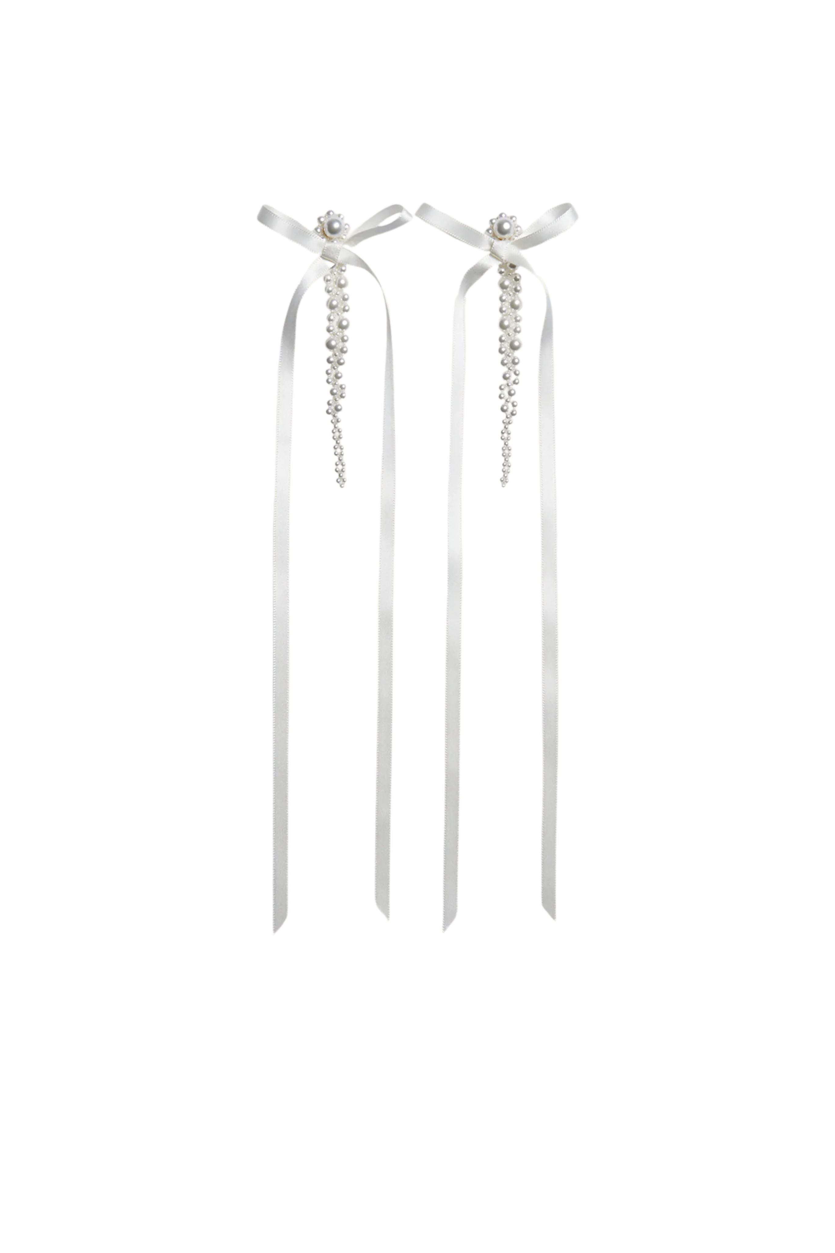 Simone Rocha Slim Bow Ribbon Drip Earrings