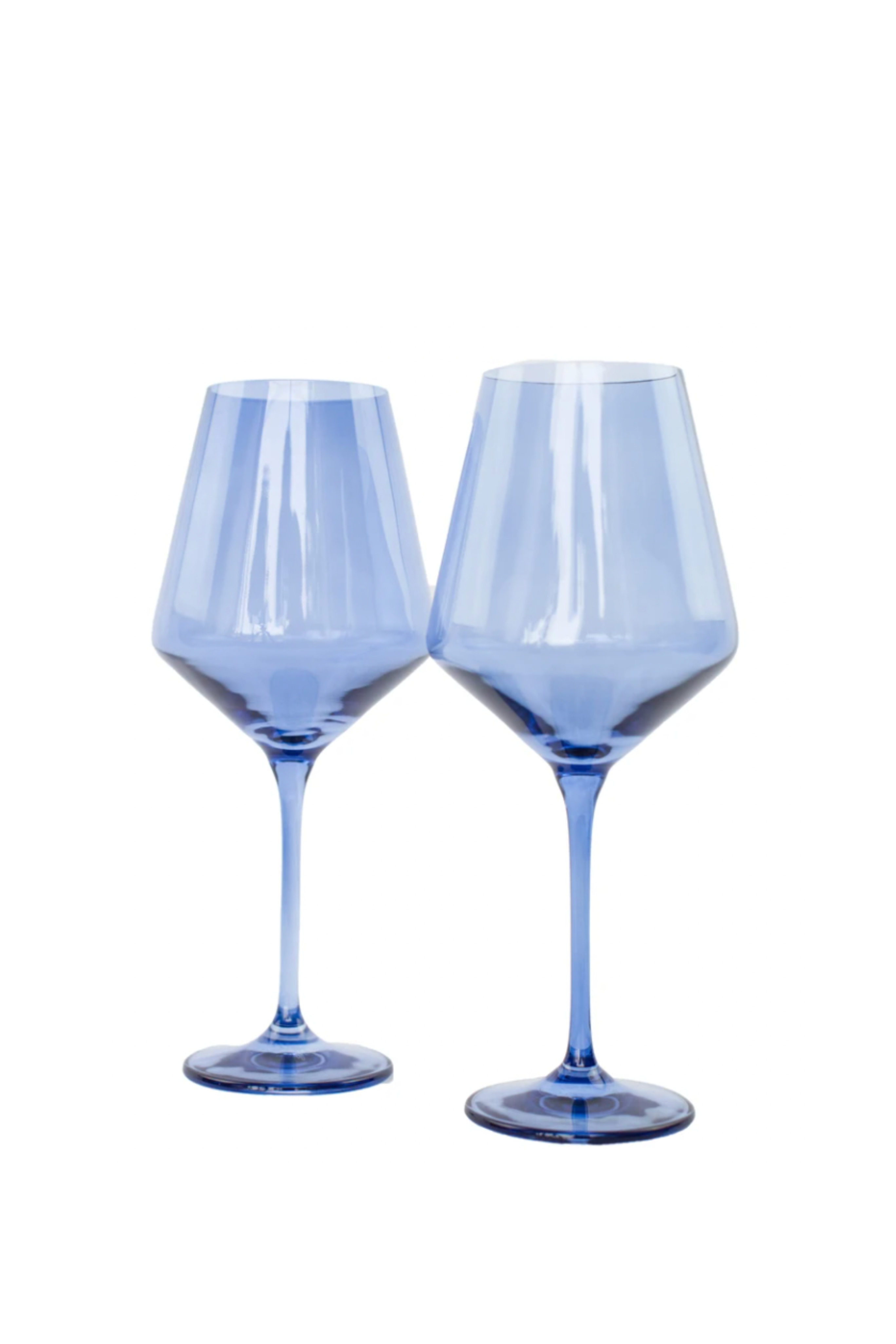 Estelle Colored Glass Wine Stemware Set of 2 in Cobalt Blue