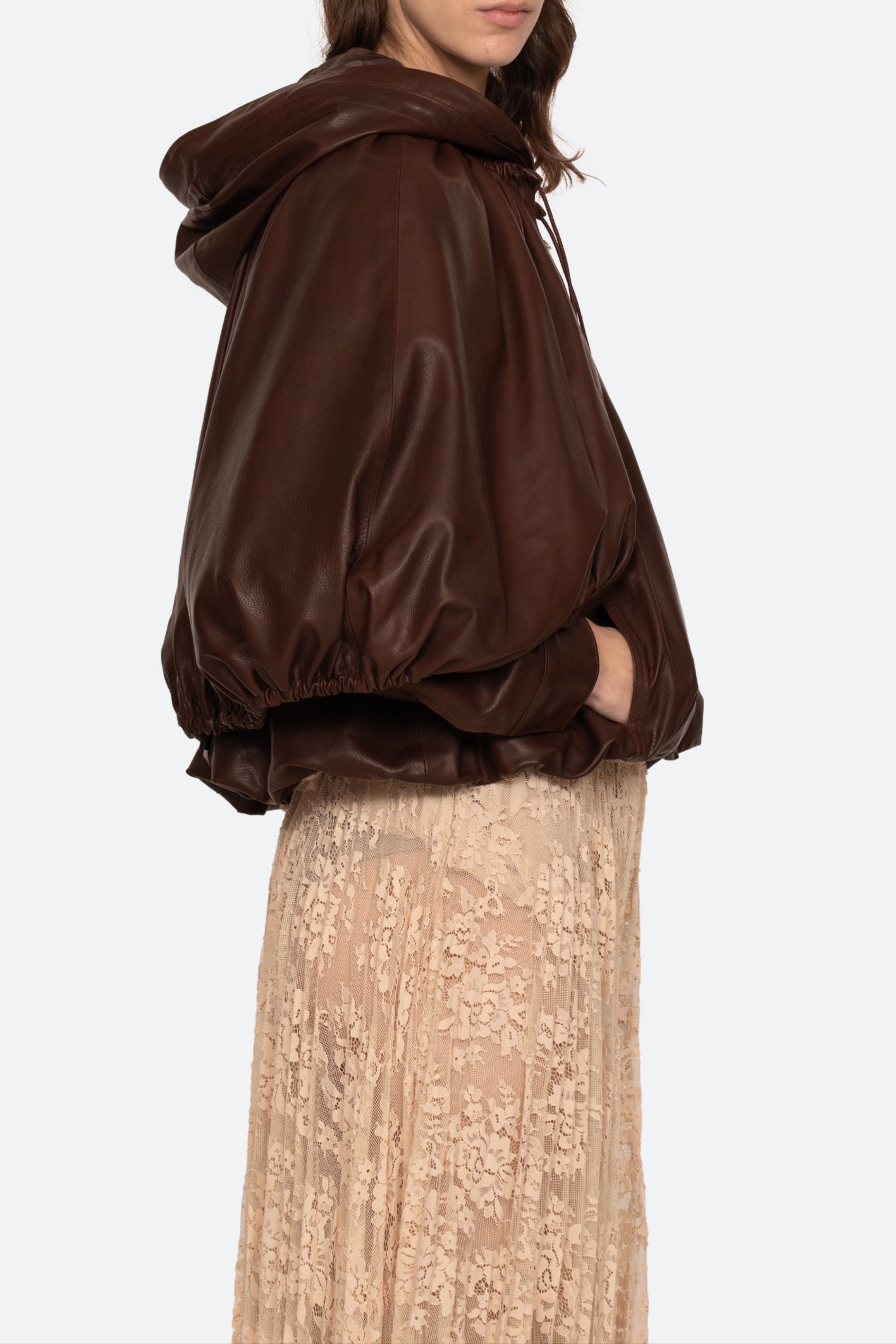 Thompson Leather Cape Jacket