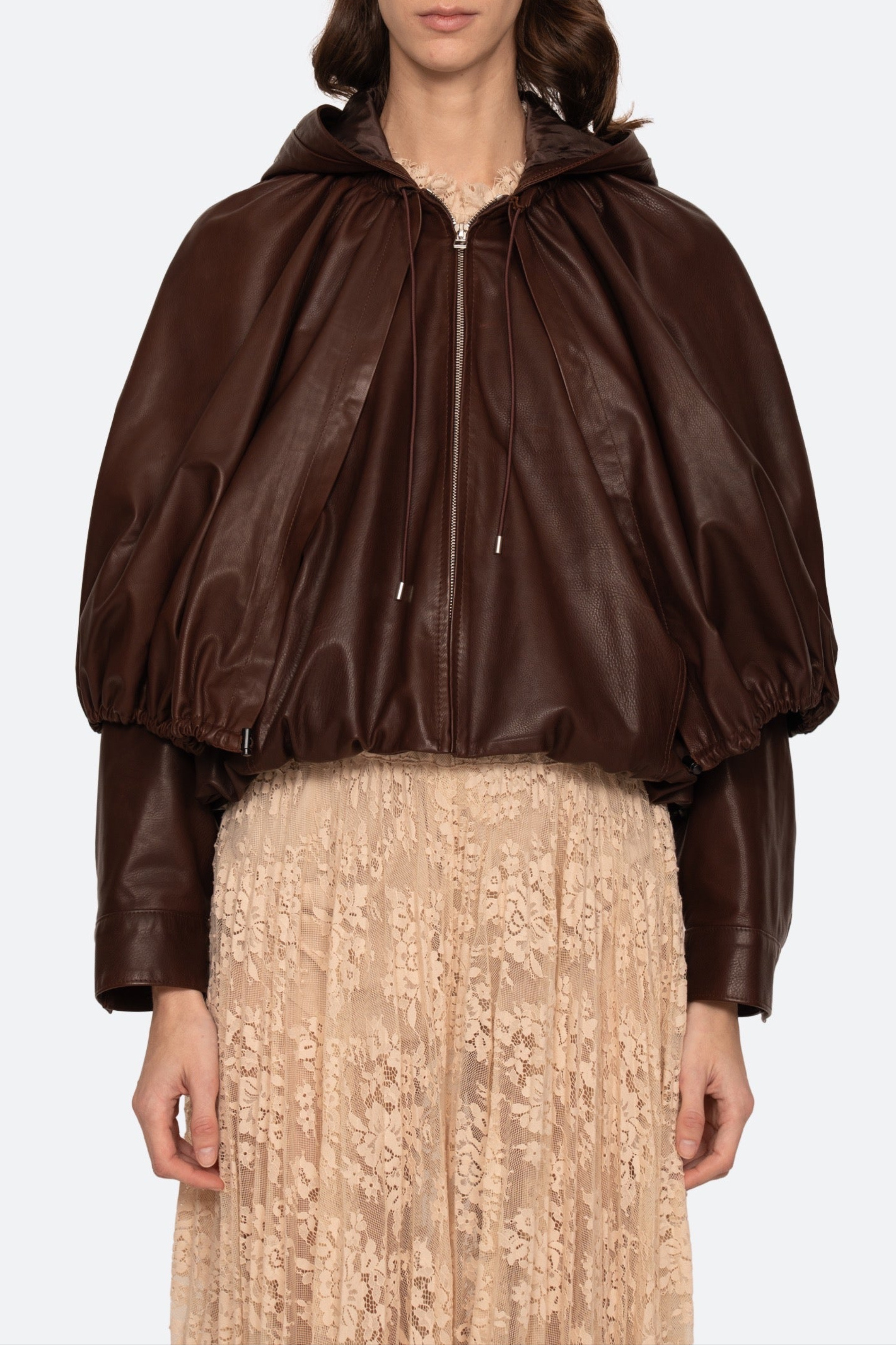 Thompson Leather Cape Jacket