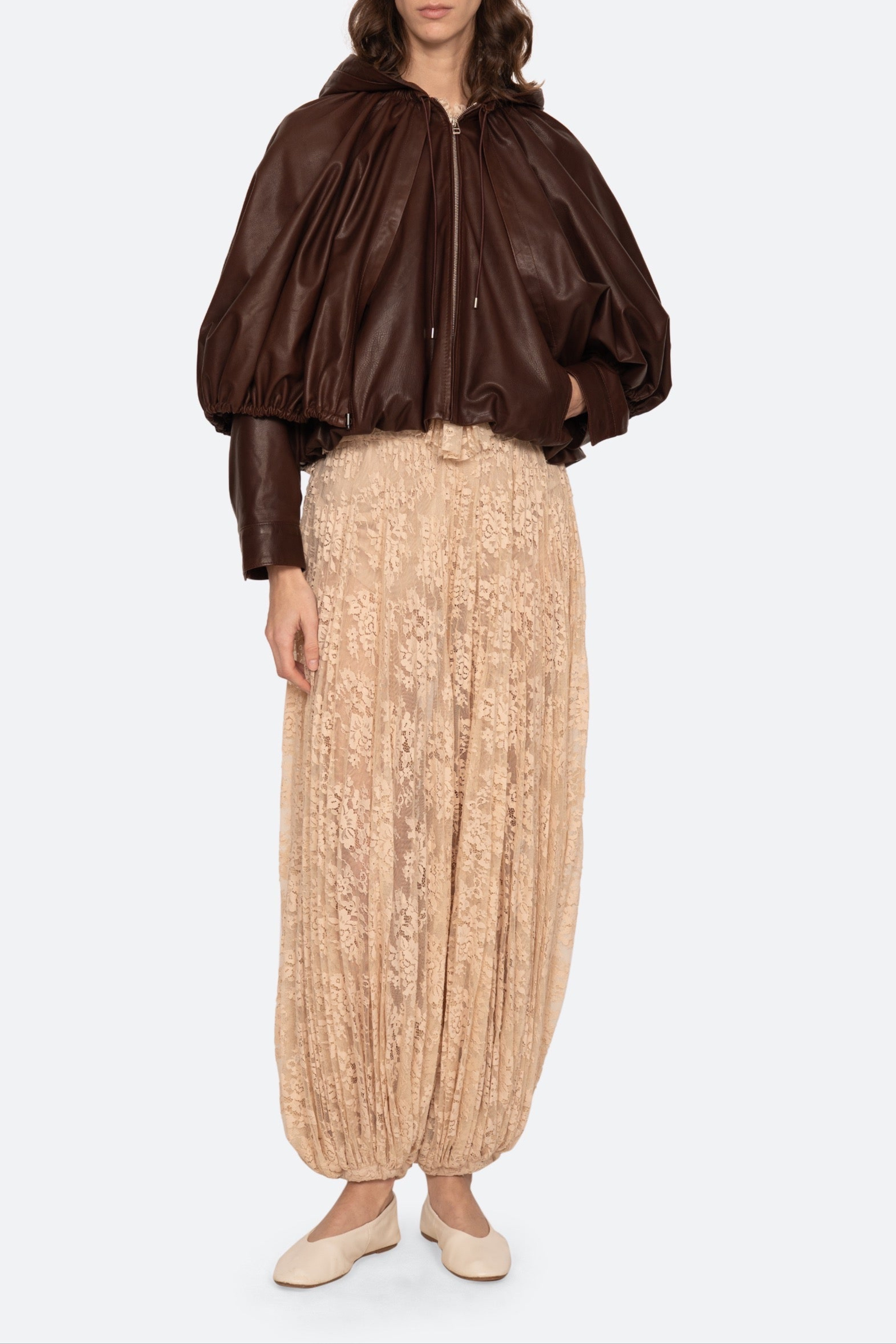 Thompson Leather Cape Jacket