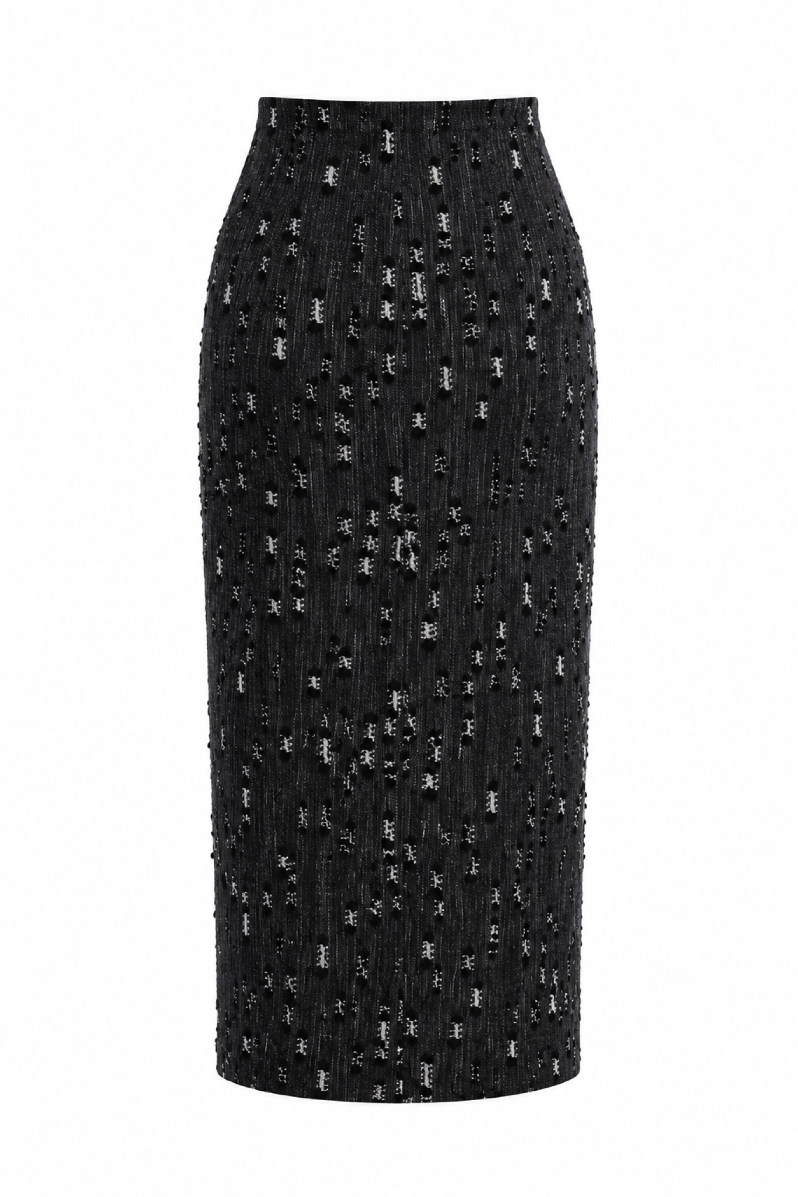 Frayed Denim Pencil Skirt