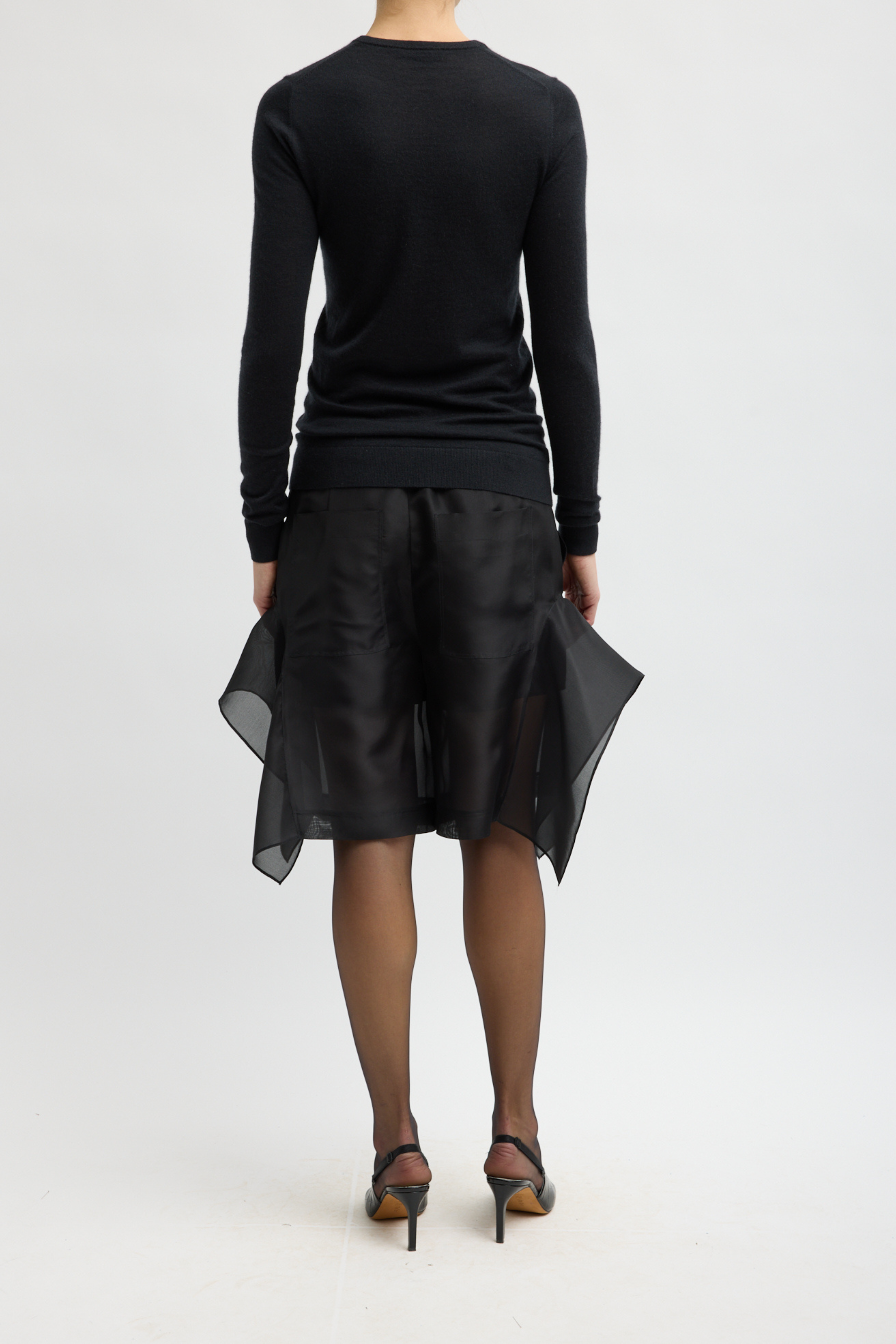 Tissue Cashmere Crewneck Pullover - Black