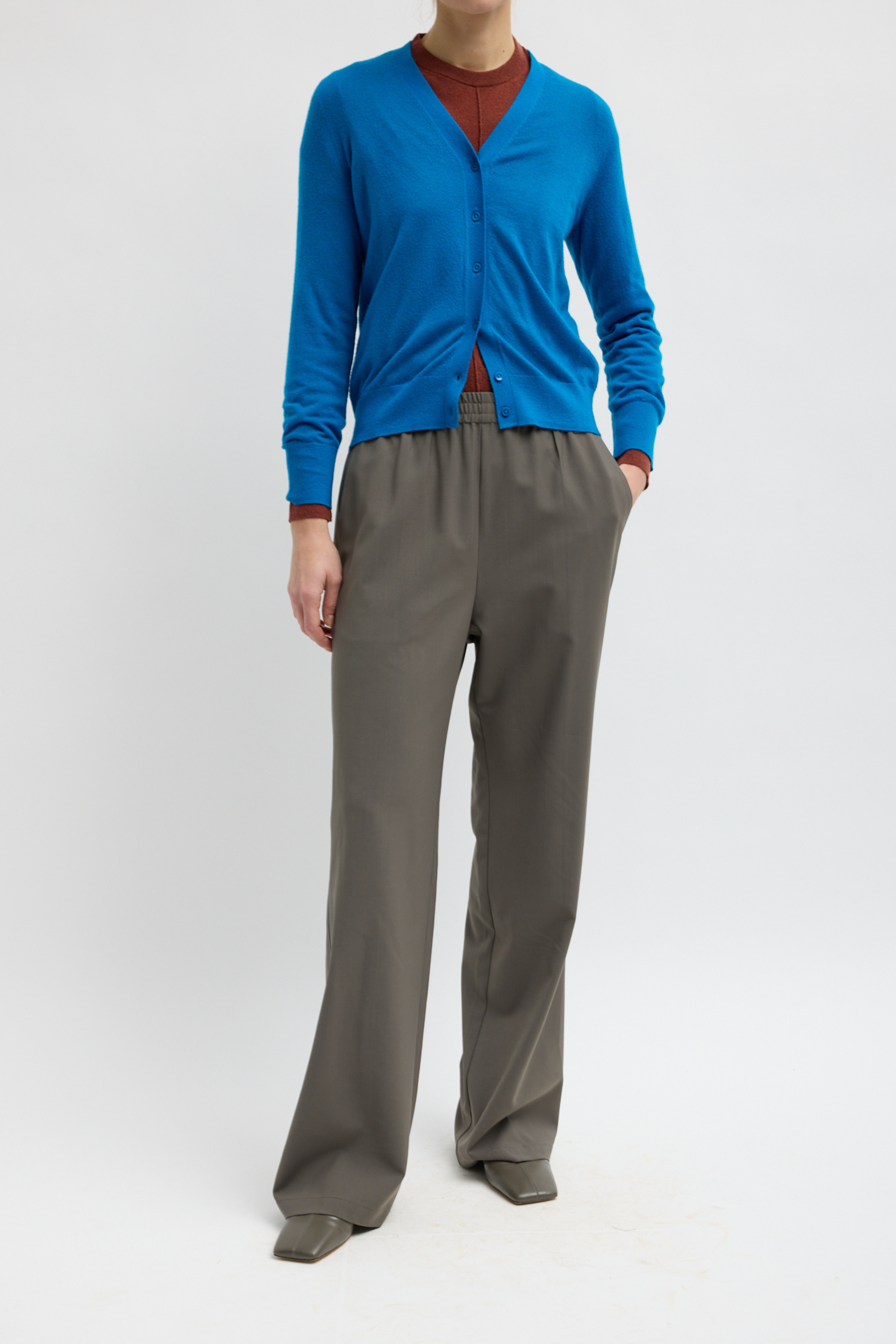 Tropical Wool Charles Trouser - Dark Stone