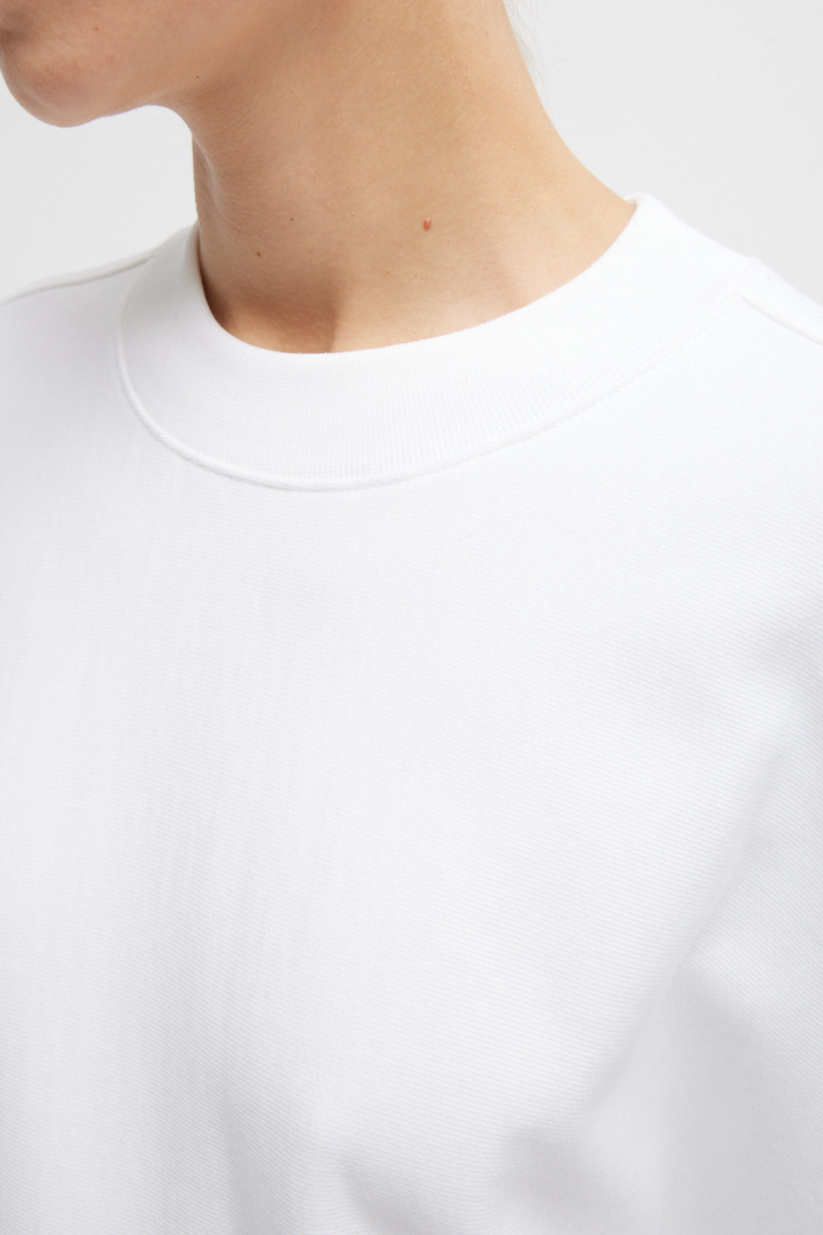 Light Weight Sweatshirting Crewneck Sweatshirt - White