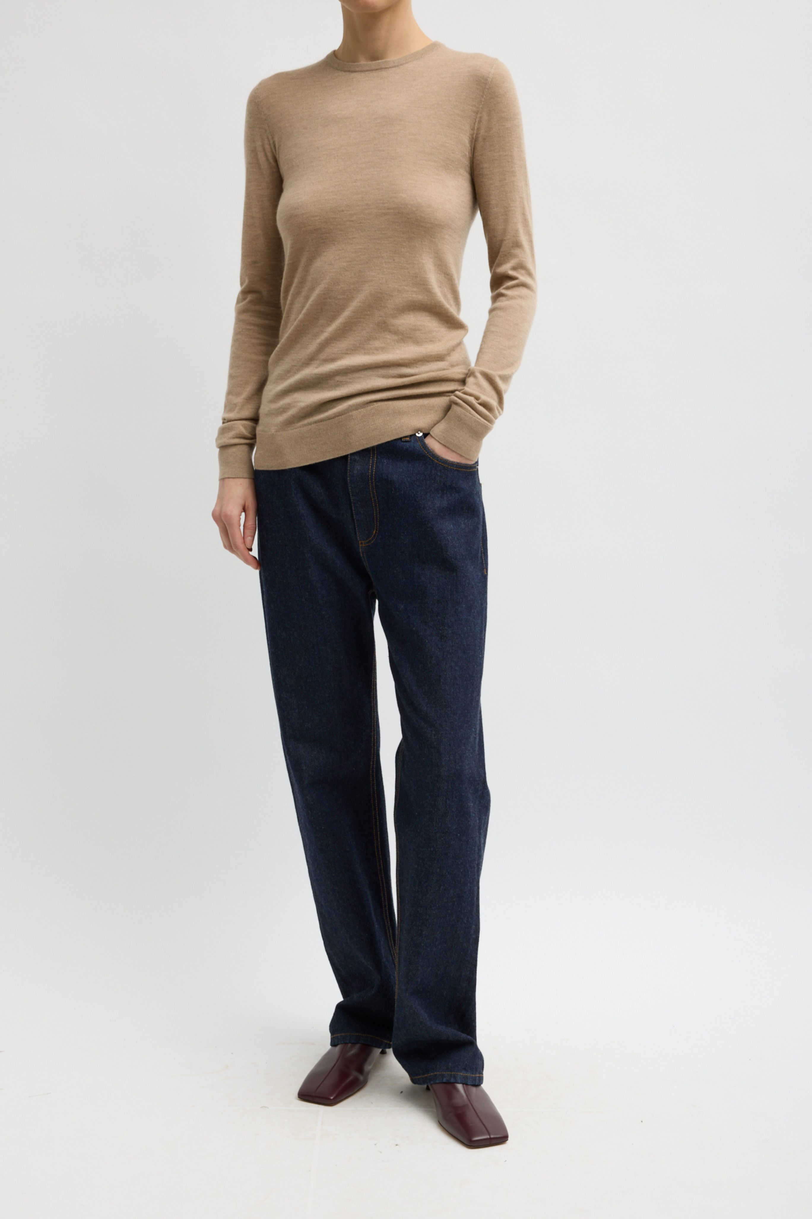 Tissue Cashmere Crewneck Pullover - Oatmeal