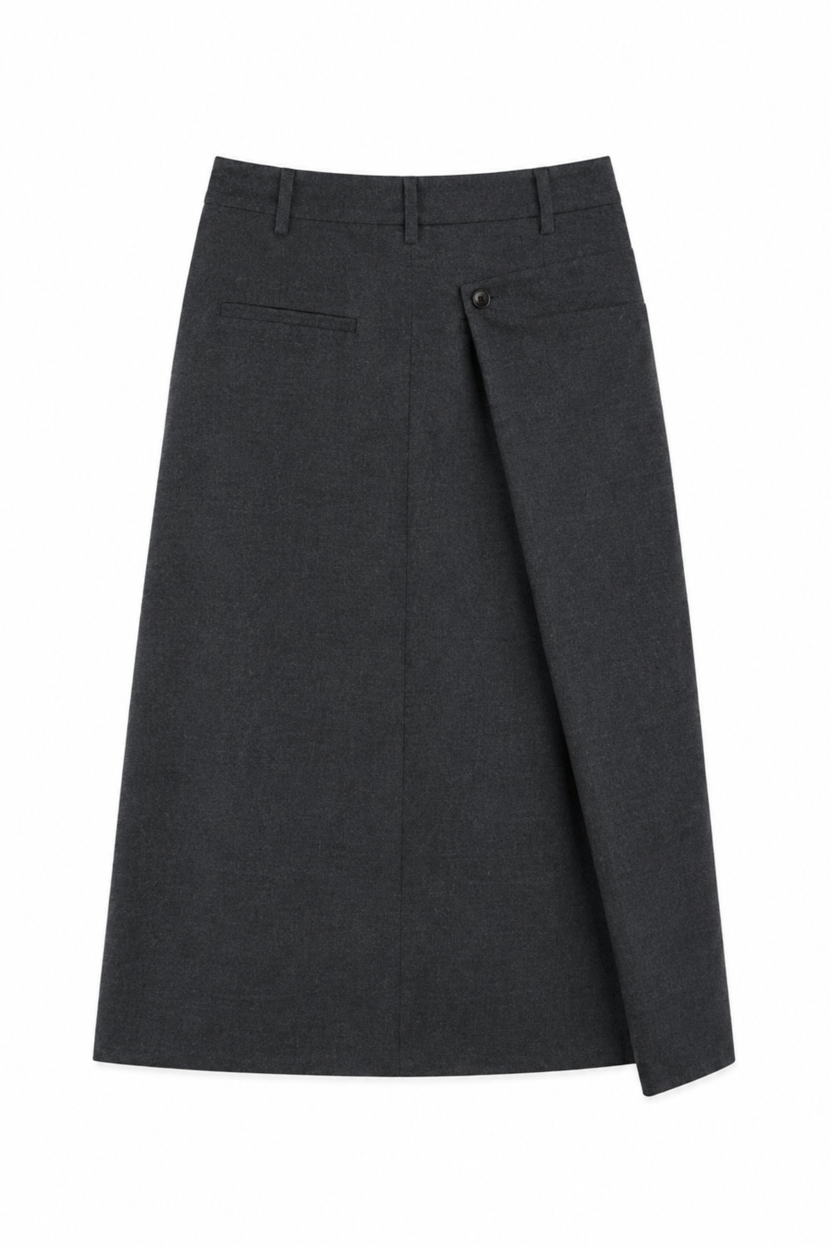Cozy Flannel Midi Trouser Skirt With Side Drape