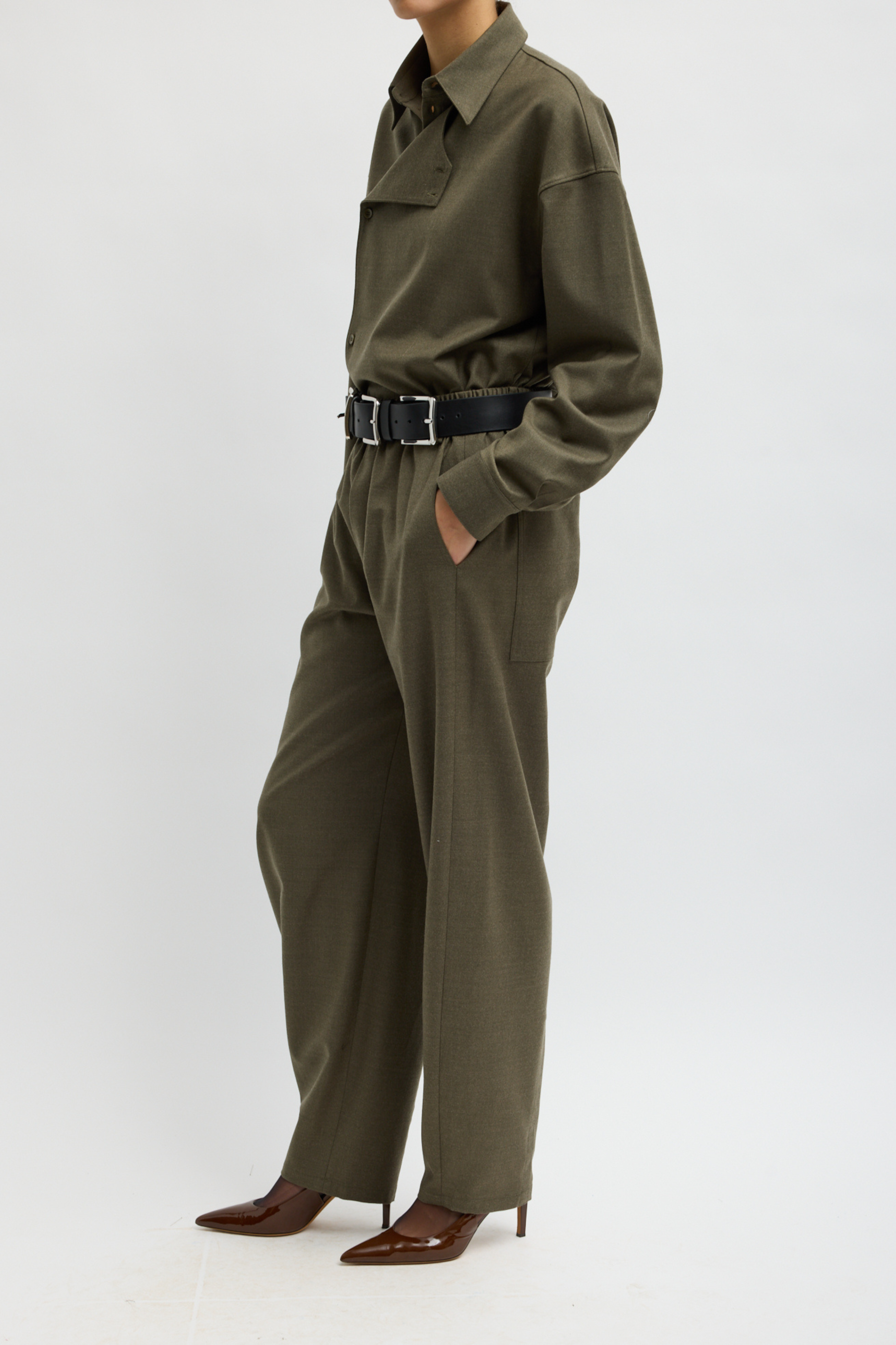 Cozy Flannel Side Drape Pant