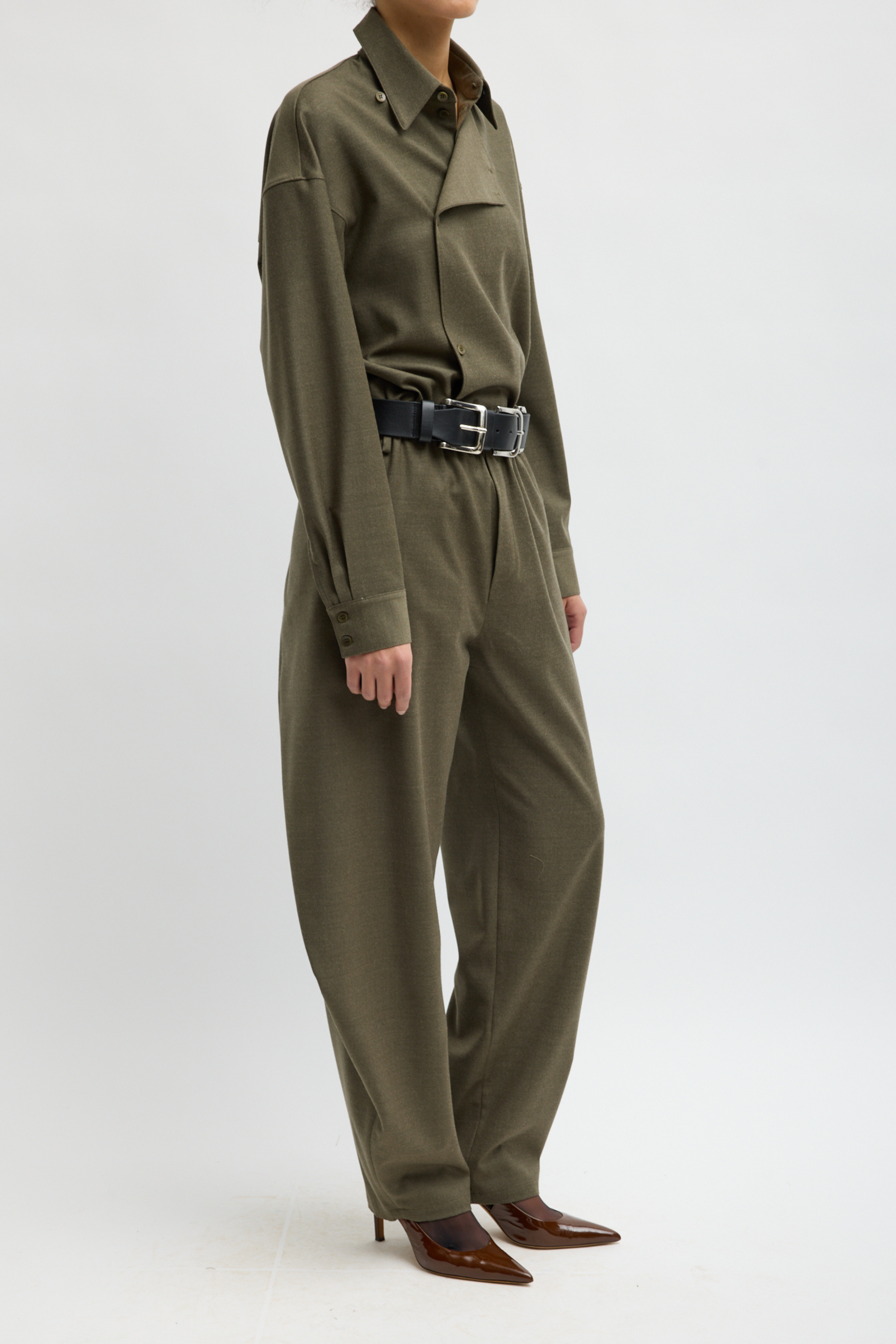 Cozy Flannel Side Drape Pant