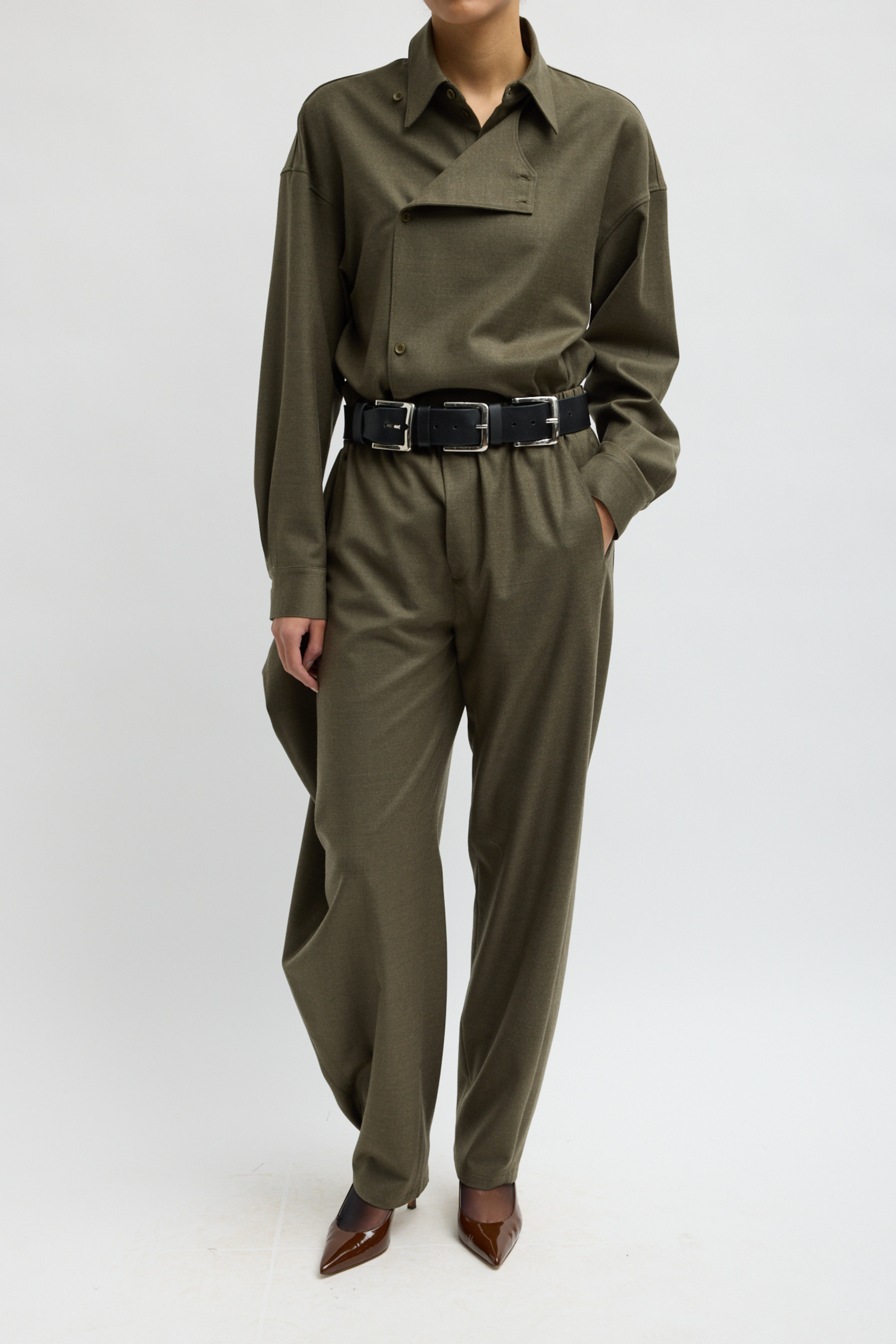 Cozy Flannel Side Drape Pant