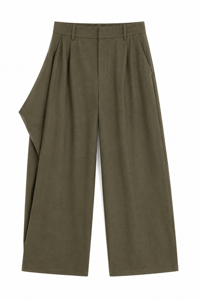 Cozy Flannel Side Drape Pant