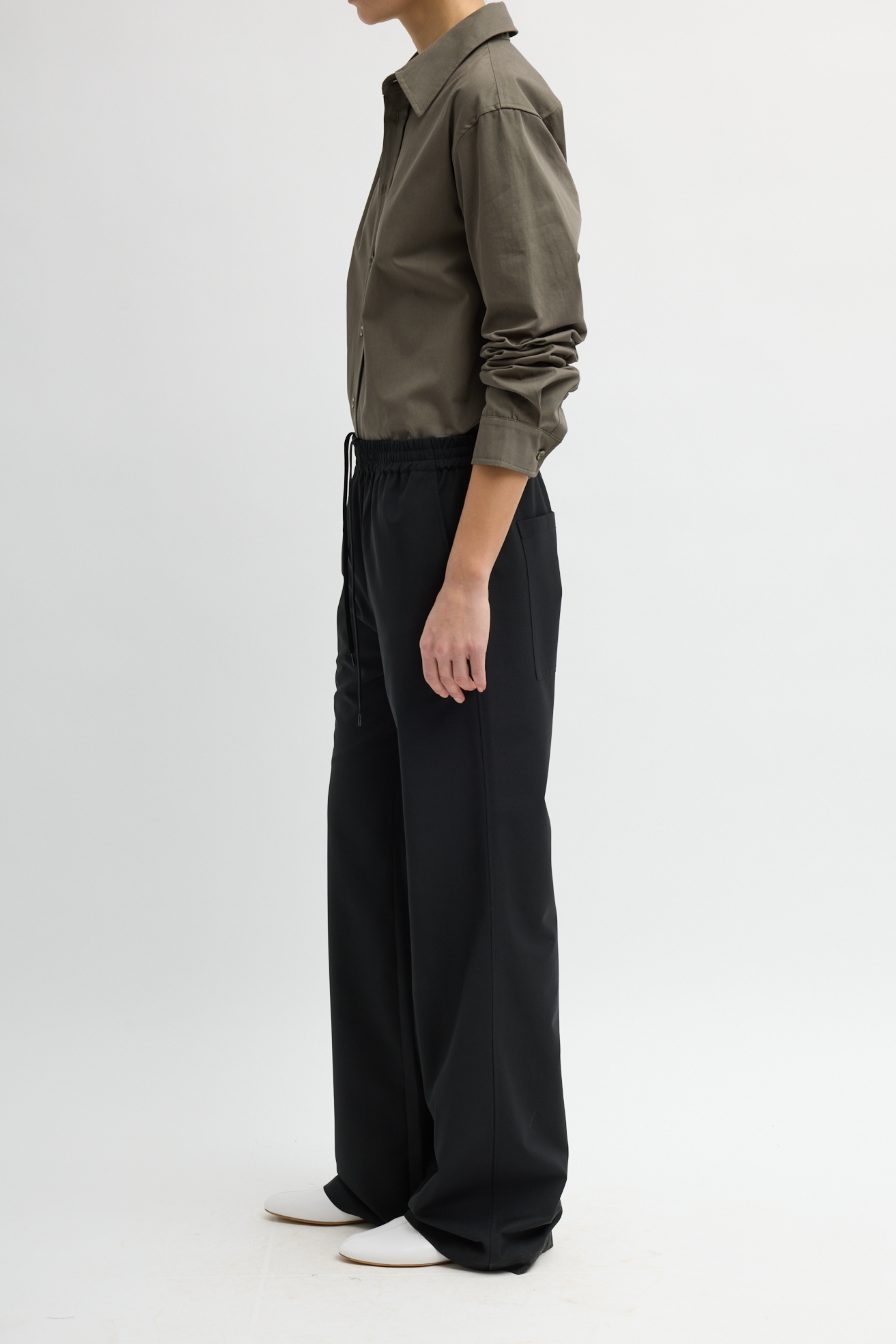 Tropical Wool Charles Trouser - Black