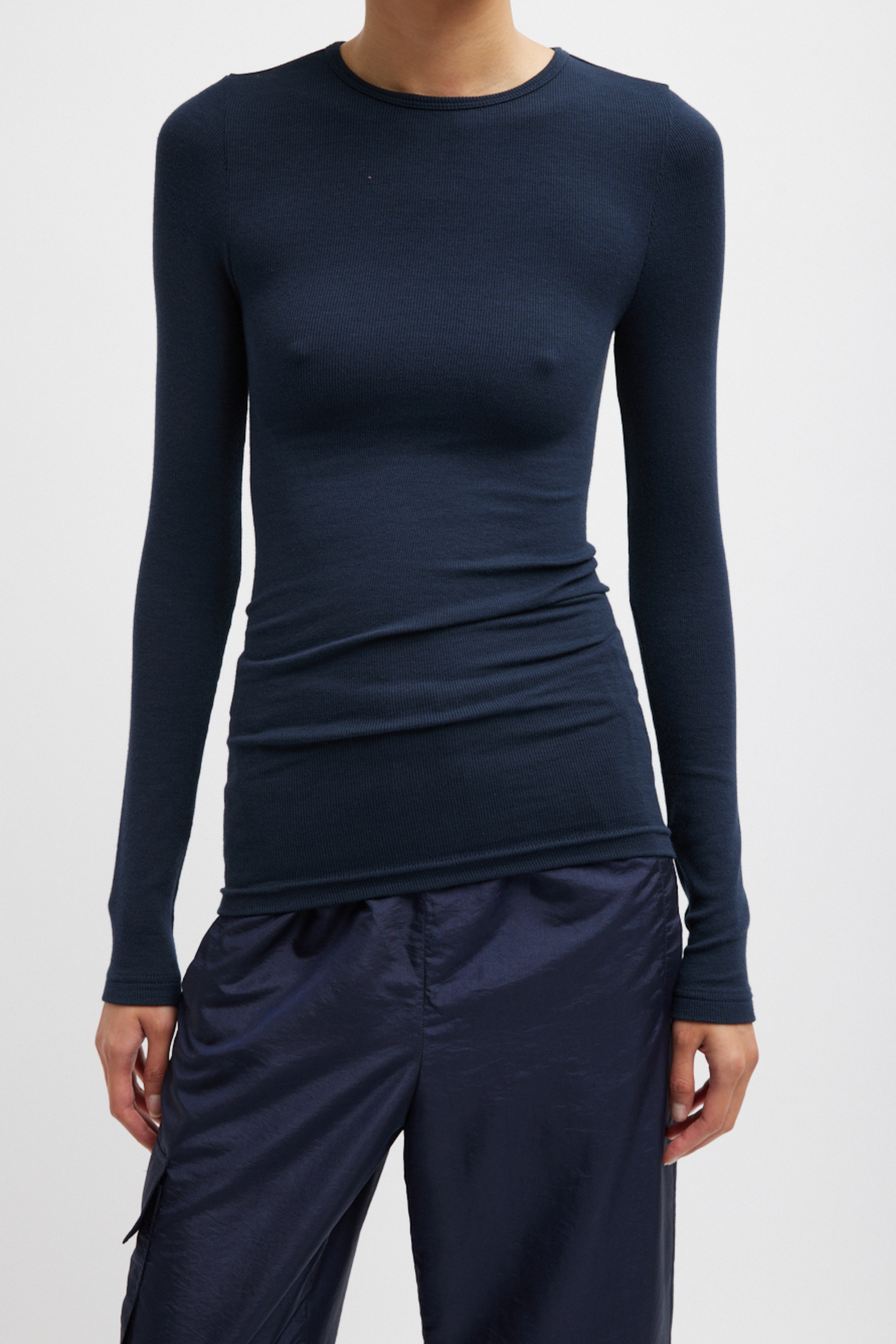 Circular Ribbed Crewneck Pullover T
