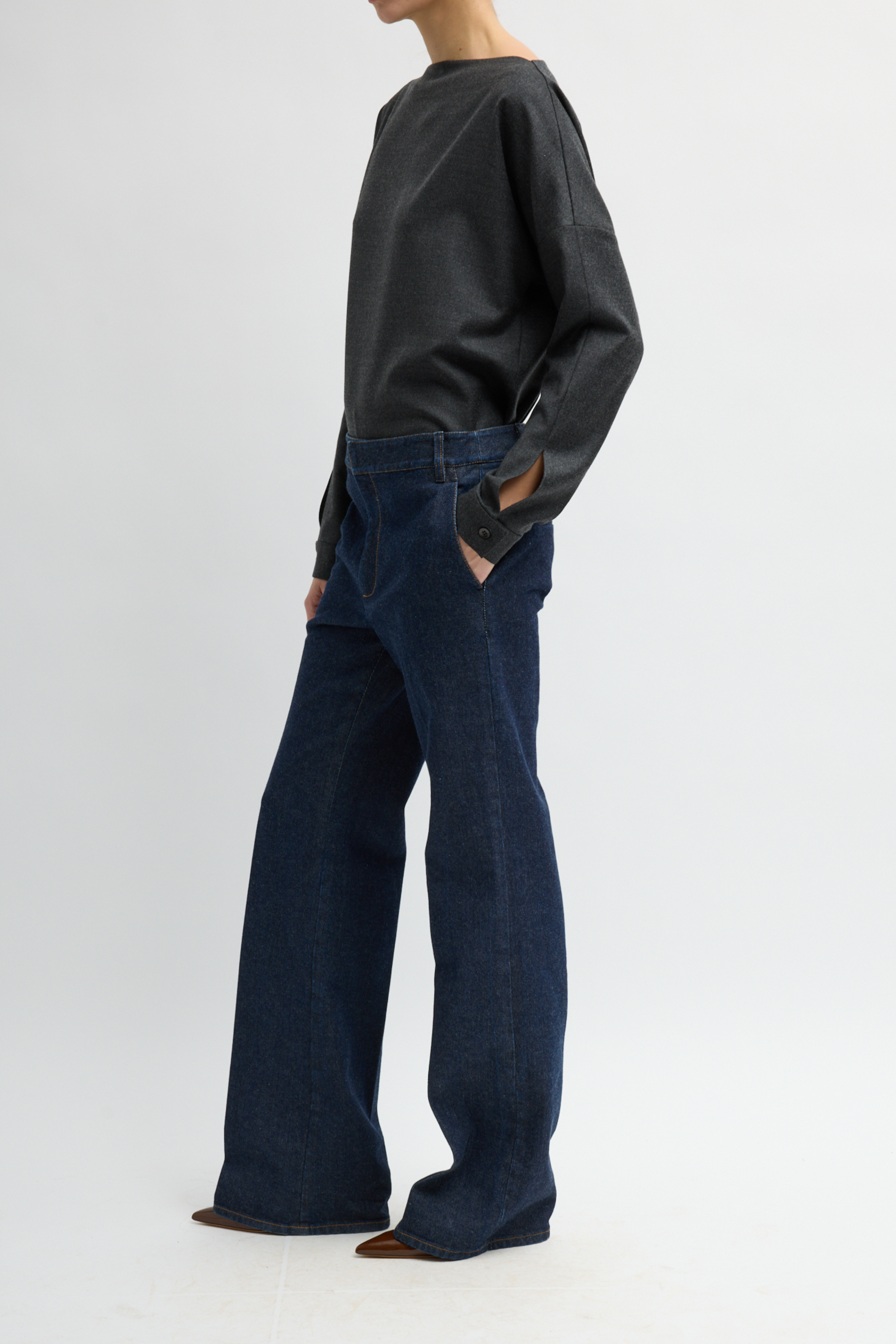 Indigo Denim Pat Trouser Jean