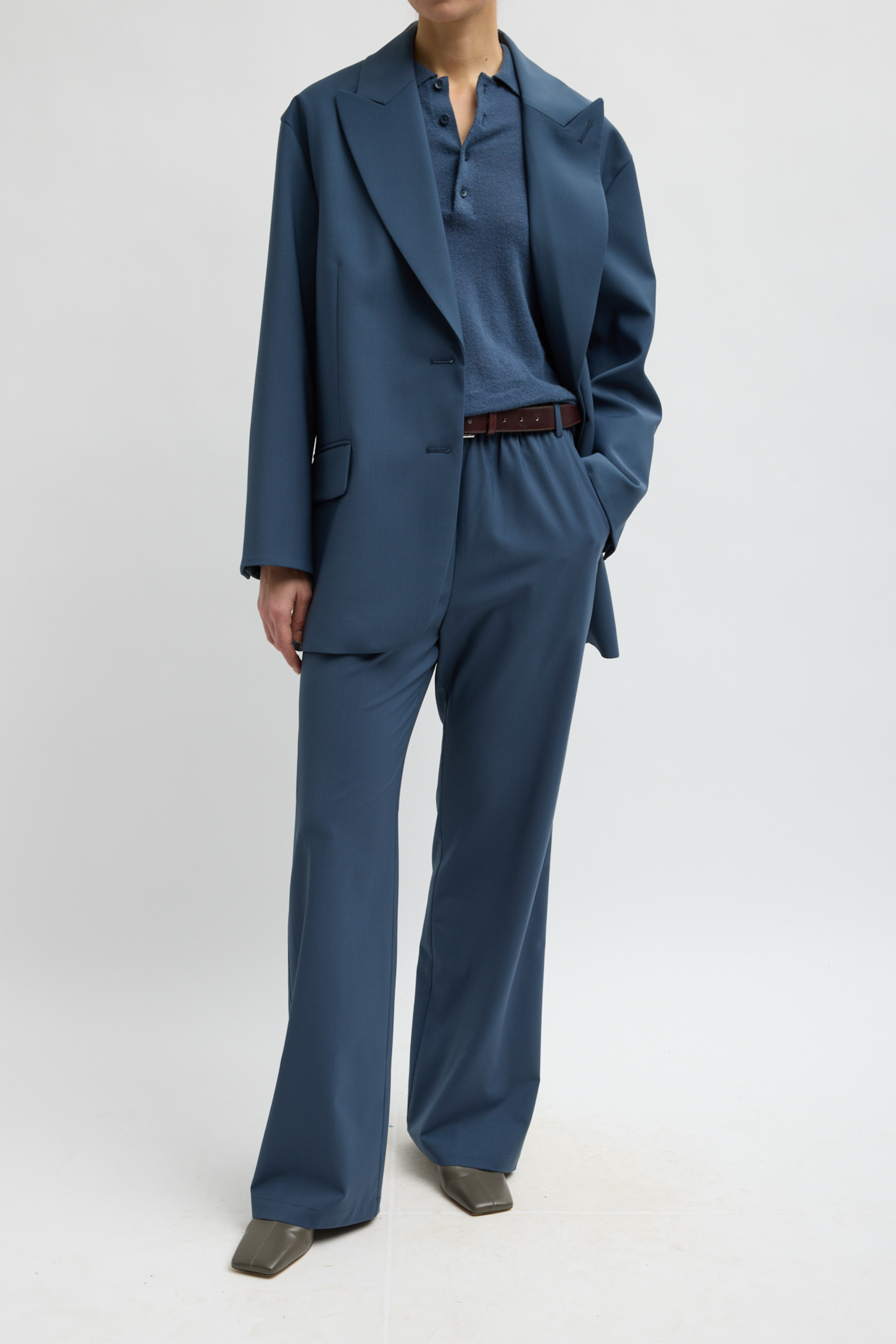 Tropical Wool Liam Blazer - Blue Fog